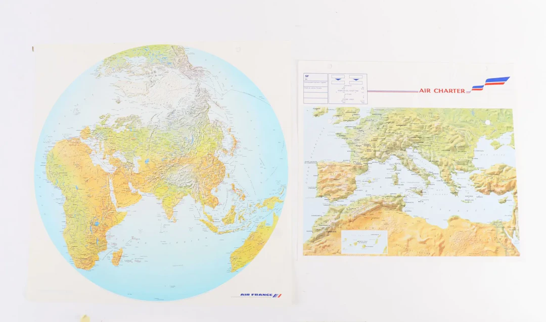 a pair of rare virgin air france posters - Lot 141