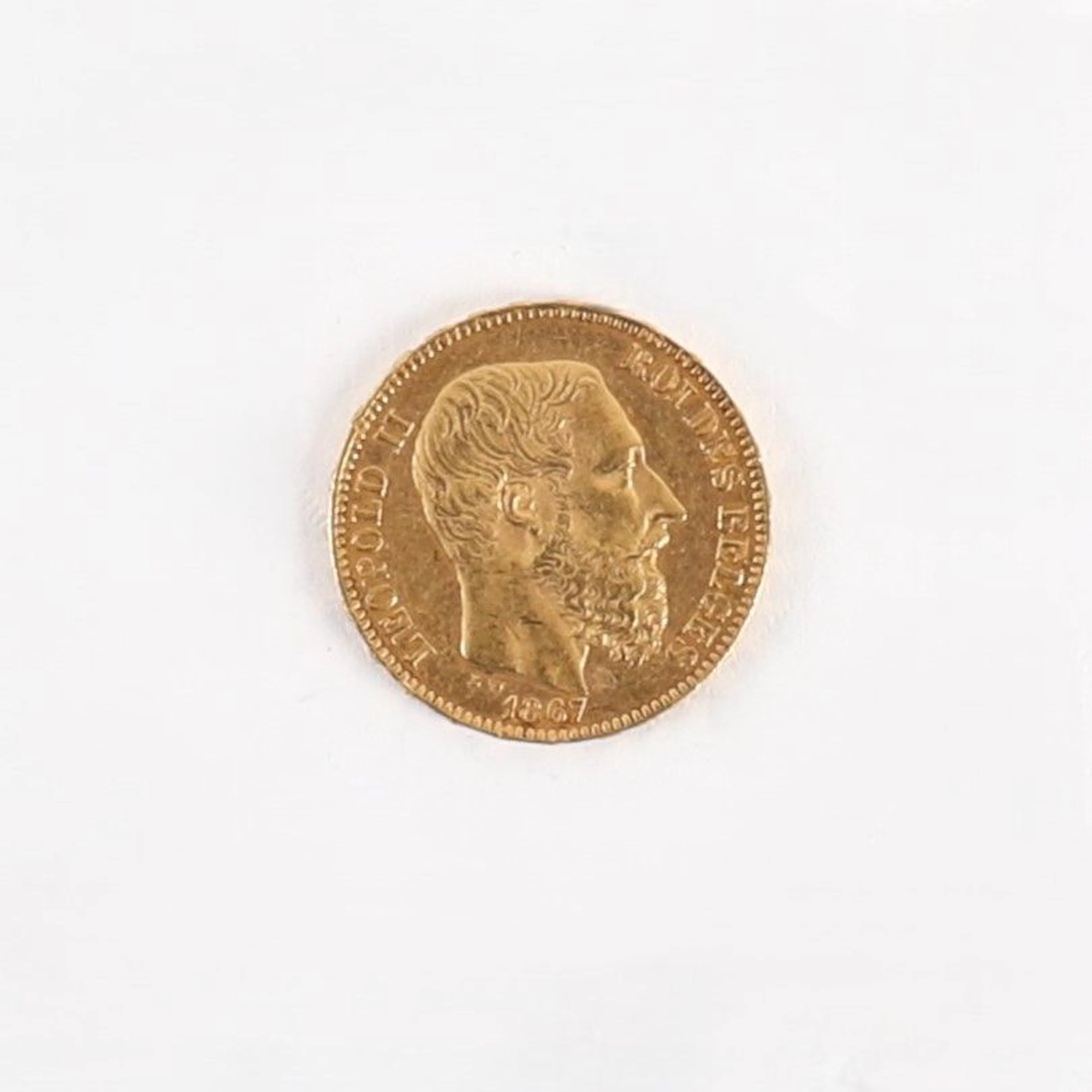 20 FRANCS LEOPOLD GOLD COIN, 1867 - Lot 85