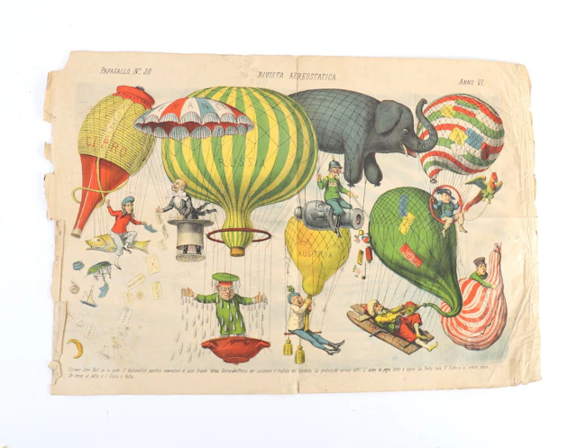 ANTIQUE AEROSTATION ADVERTISING POSTER - Lot 137