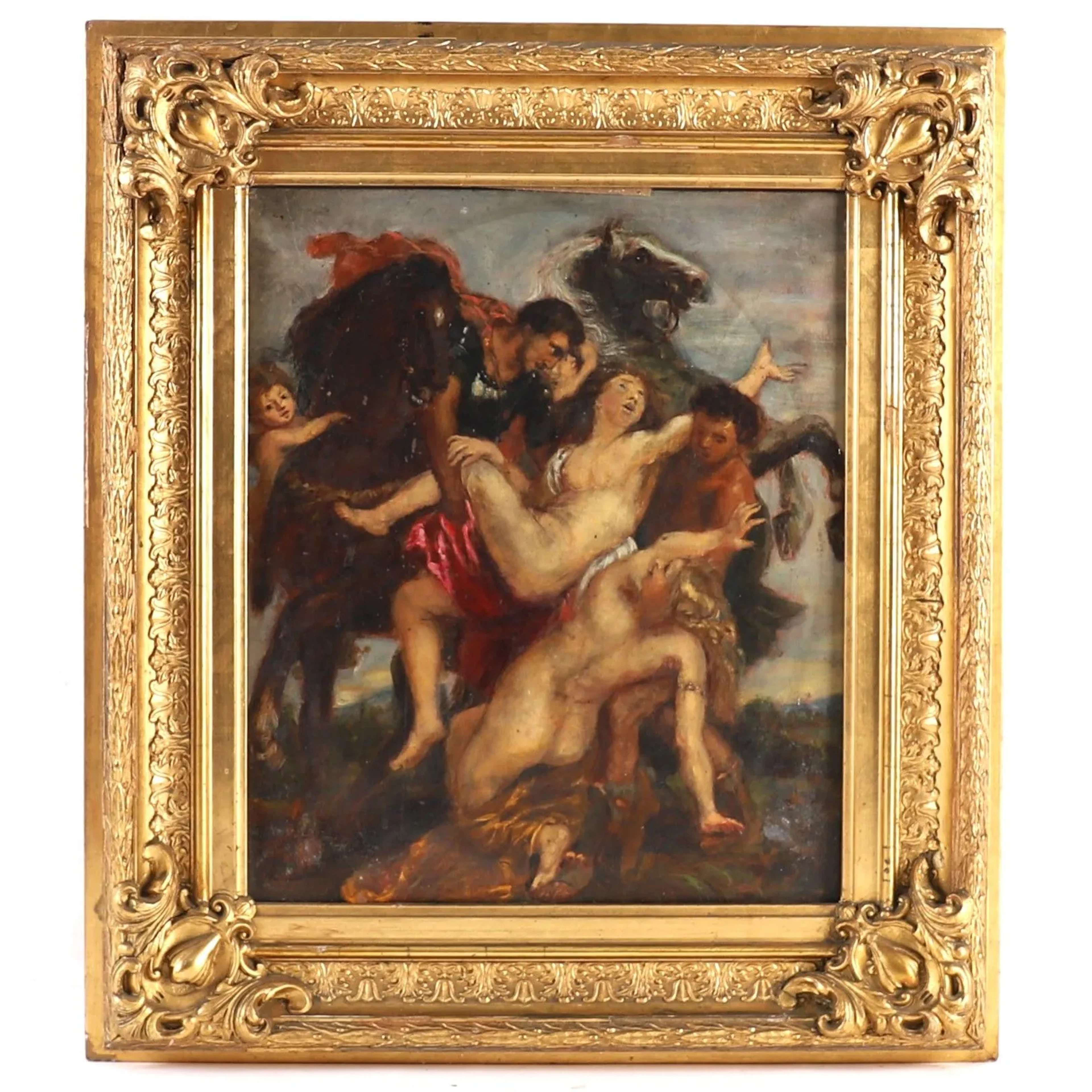 PAINTING "THE ABDUCTION OF THE DAUGHTERS OF LEUCIPPUS" after - Lot 252