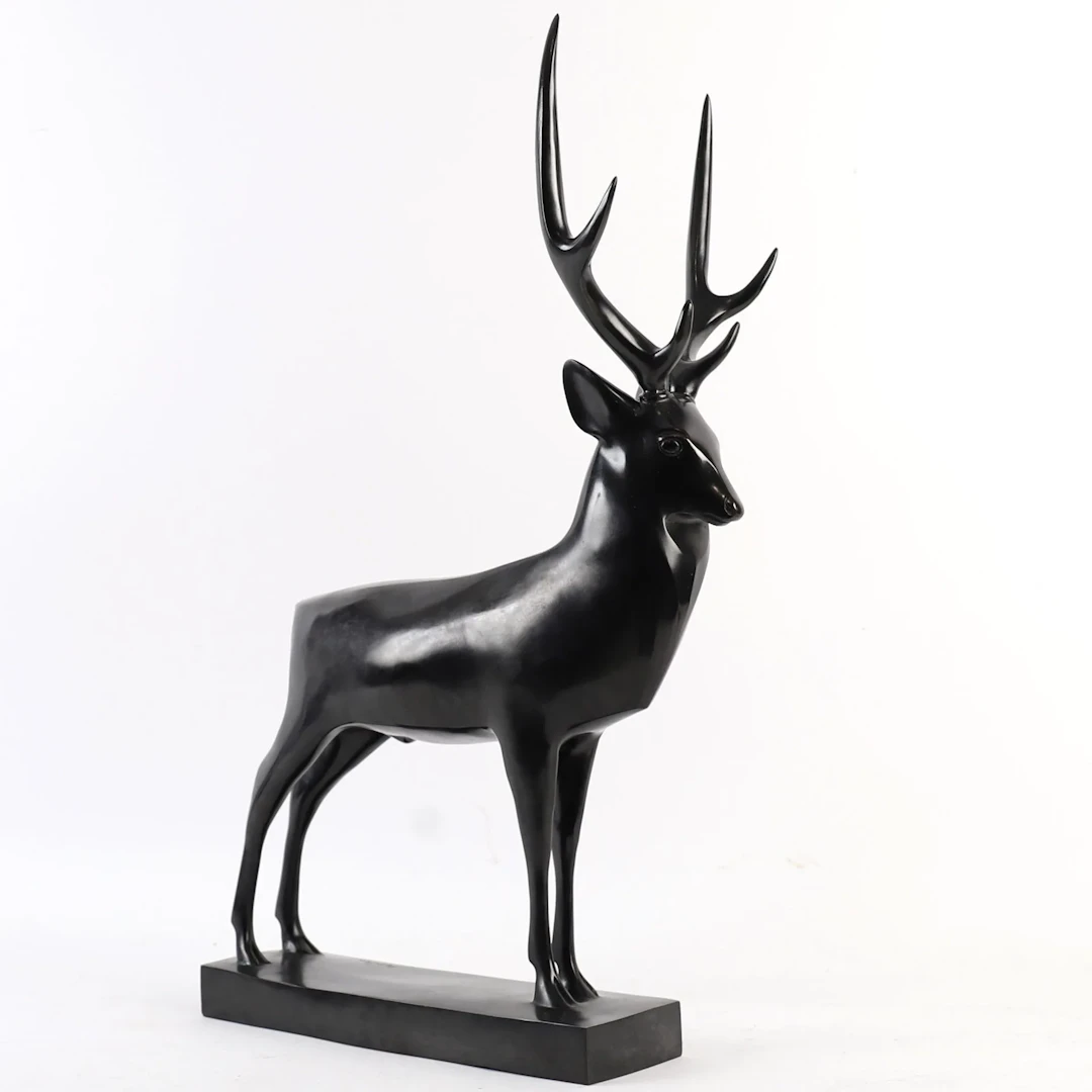 ANIMAL BRONZE SCULPTURE "DEER" by François POMPON (1855–1933 - Lot 148