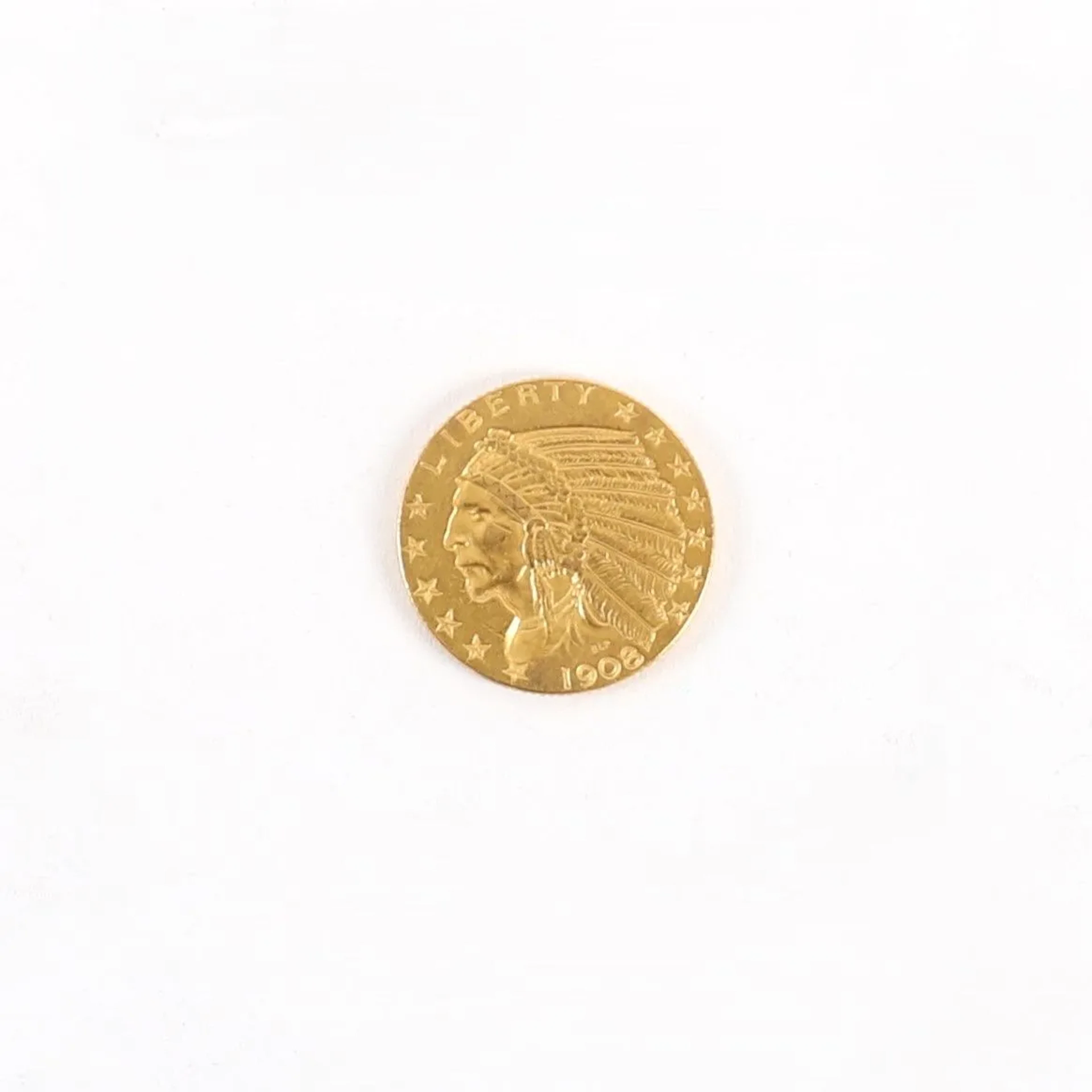 1908 "INDIAN HEAD" 5-DOLLAR GOLD COIN - Lot 89