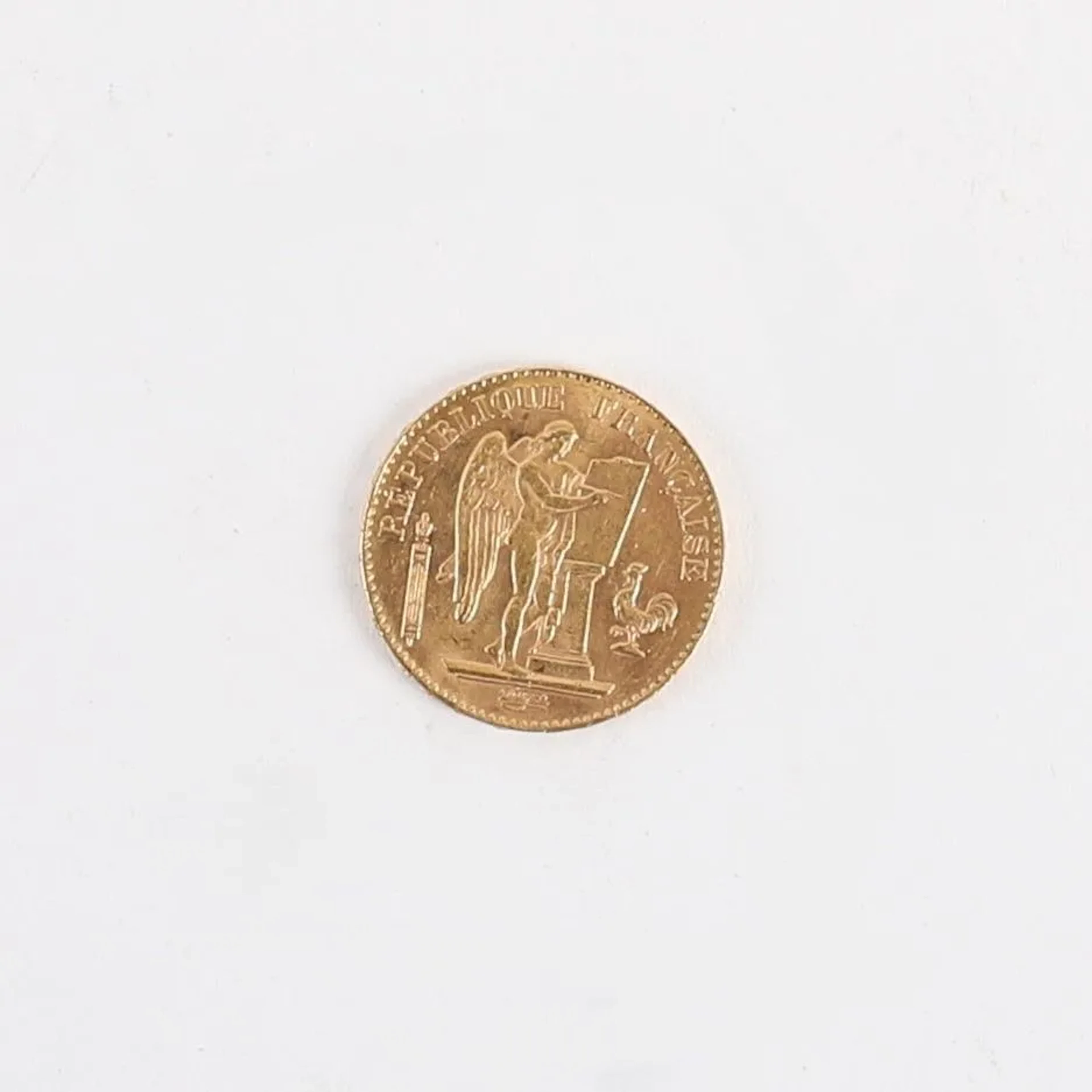 20-FRANC GOLD COIN, GENIUS, THIRD REPUBLIC, 1898 - Lot 82