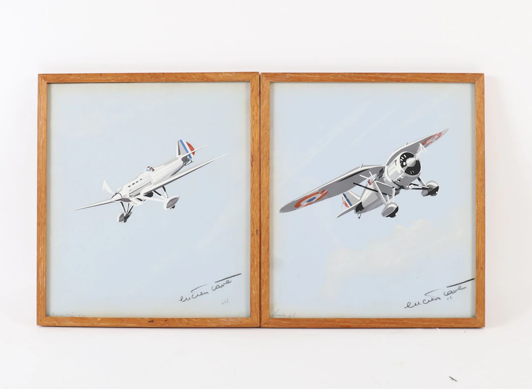 PAIR OF PAINTINGS, "LOIRE 46-SINGLE-SEAT FIGHTER" AND "DEWOI - Lot 145