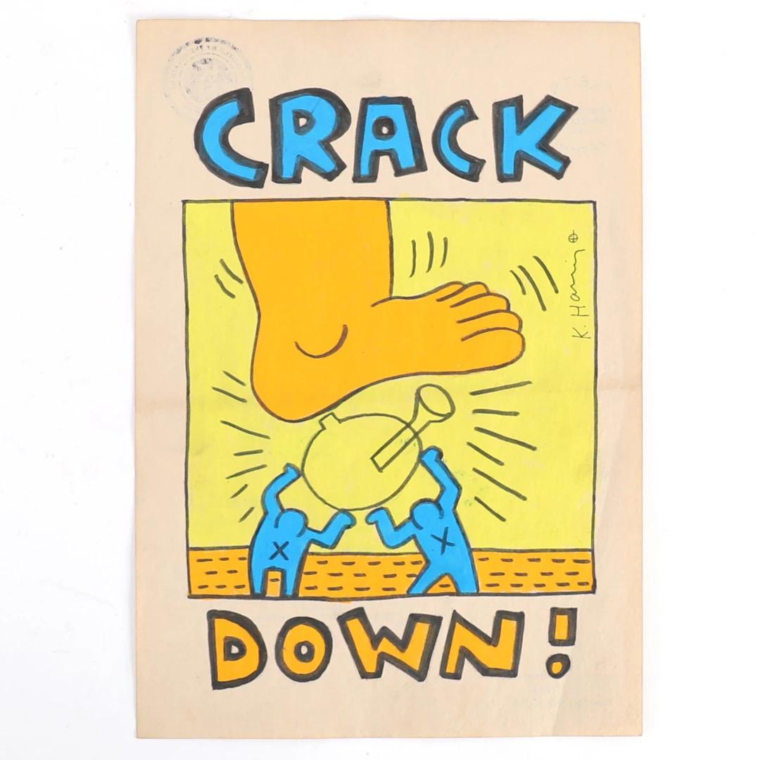WORK "CRACK DOWN" after Keith HARING (1958-1990) - Lot 242