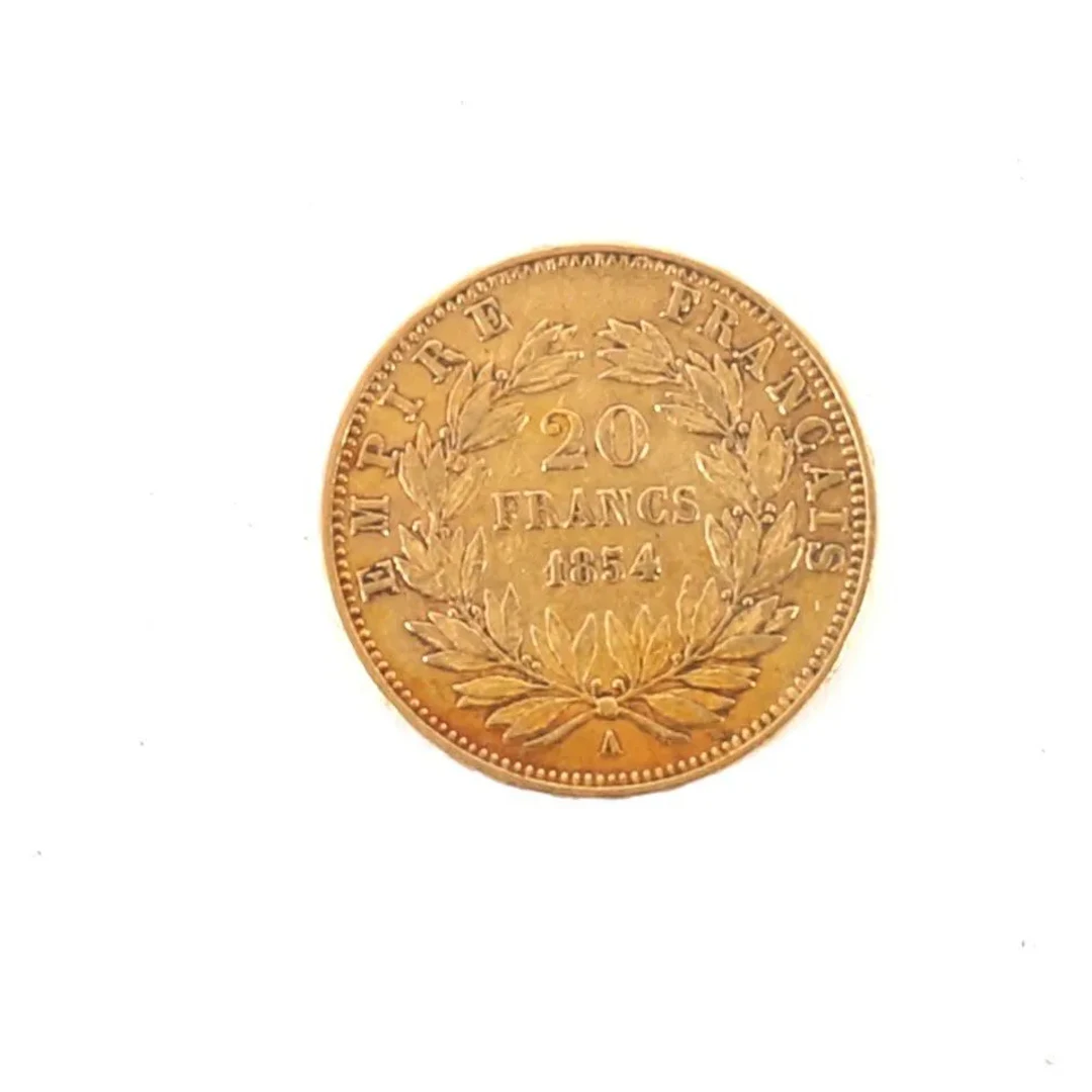20 FRANCS NAPOLEON III GOLD COIN, 1854 - Lot 65