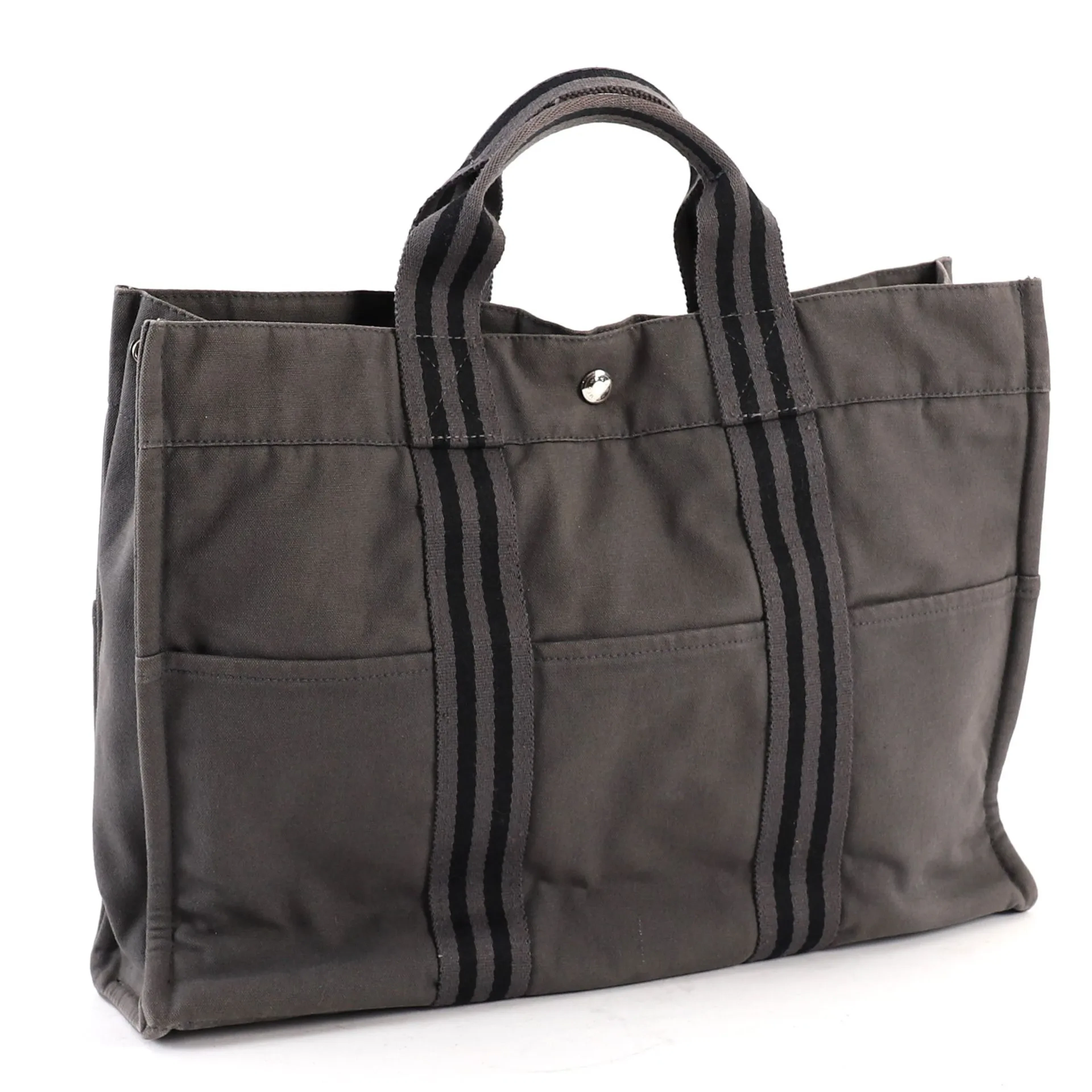 LARGE "TOTO BAG" CANVAS TOTE BY HERMÈS - Lot 124