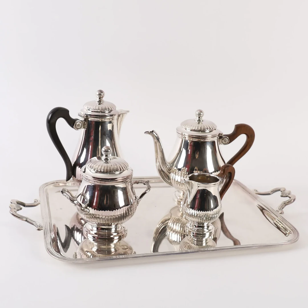GALLIA COFFEE AND TEA SET FOR CHRISTOFLE. - Lot 129