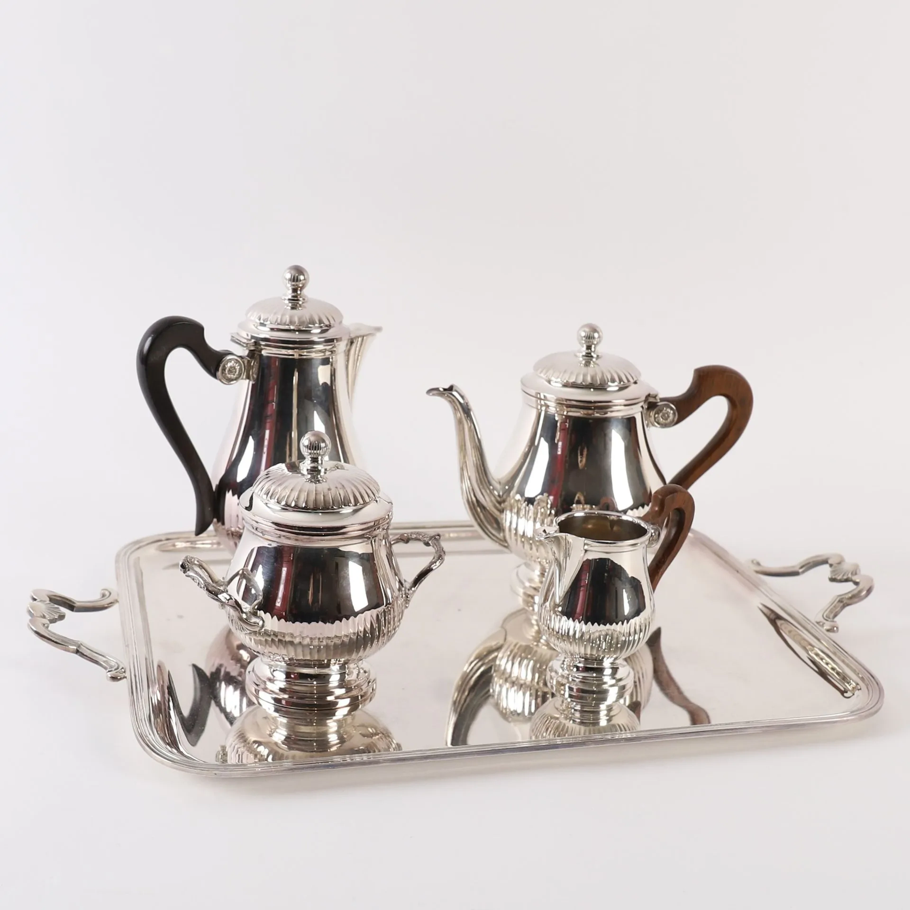 GALLIA COFFEE AND TEA SET FOR CHRISTOFLE. - Lot 129