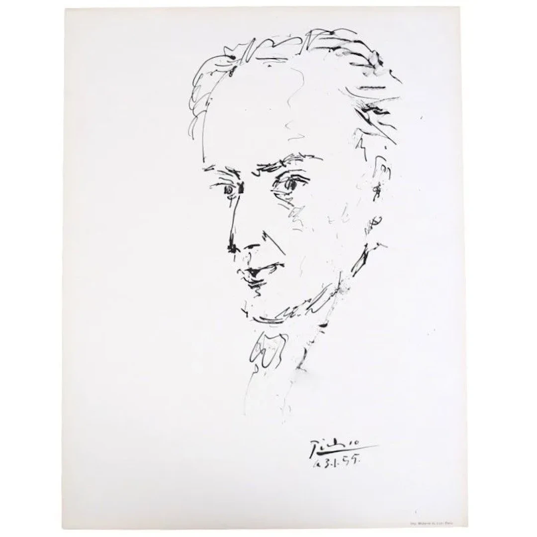 ARTWORK "SPANISH POET ANTONIO MACHADO" after Pablo PICASSO ( - Lot 150