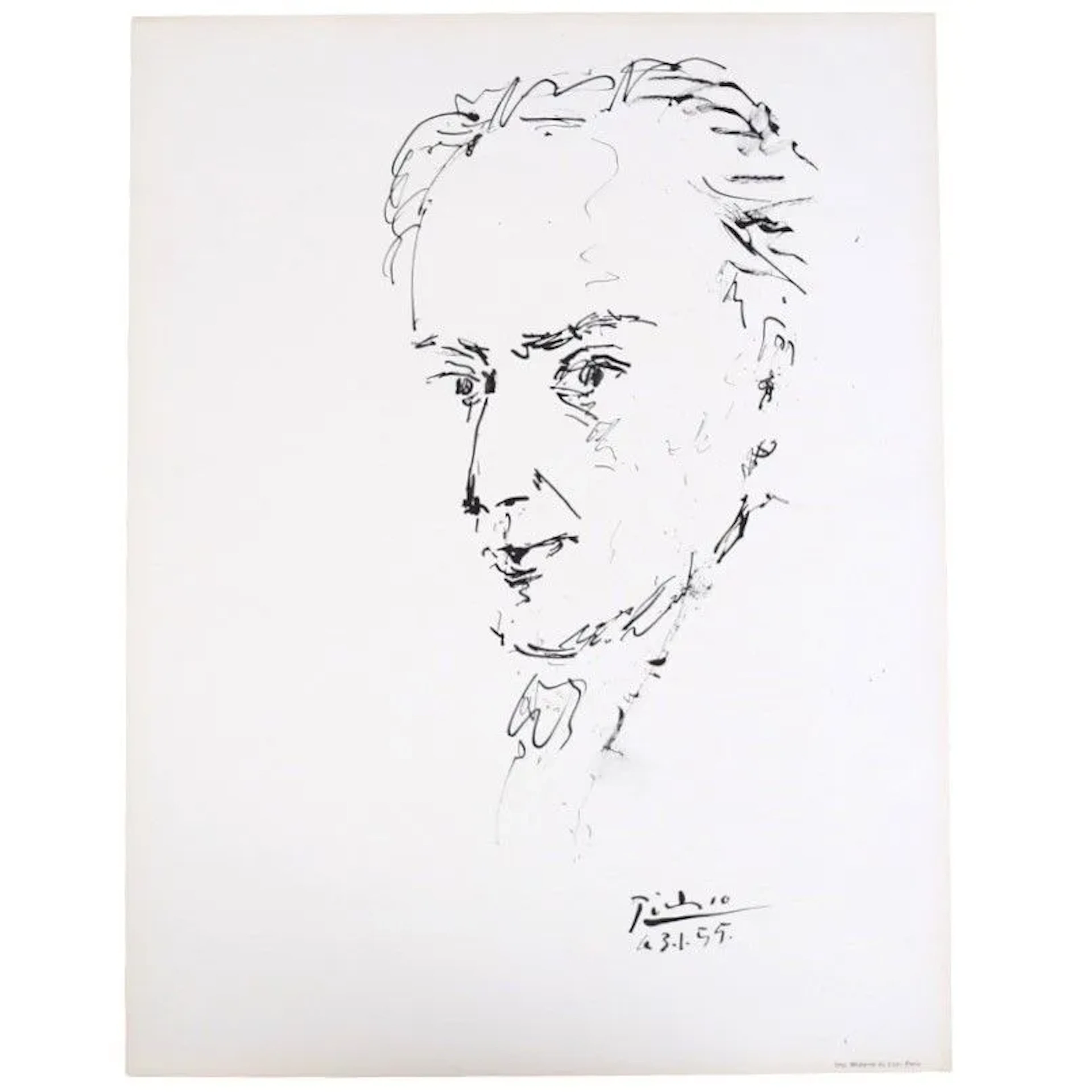 ARTWORK "SPANISH POET ANTONIO MACHADO" after Pablo PICASSO ( - Lot 150