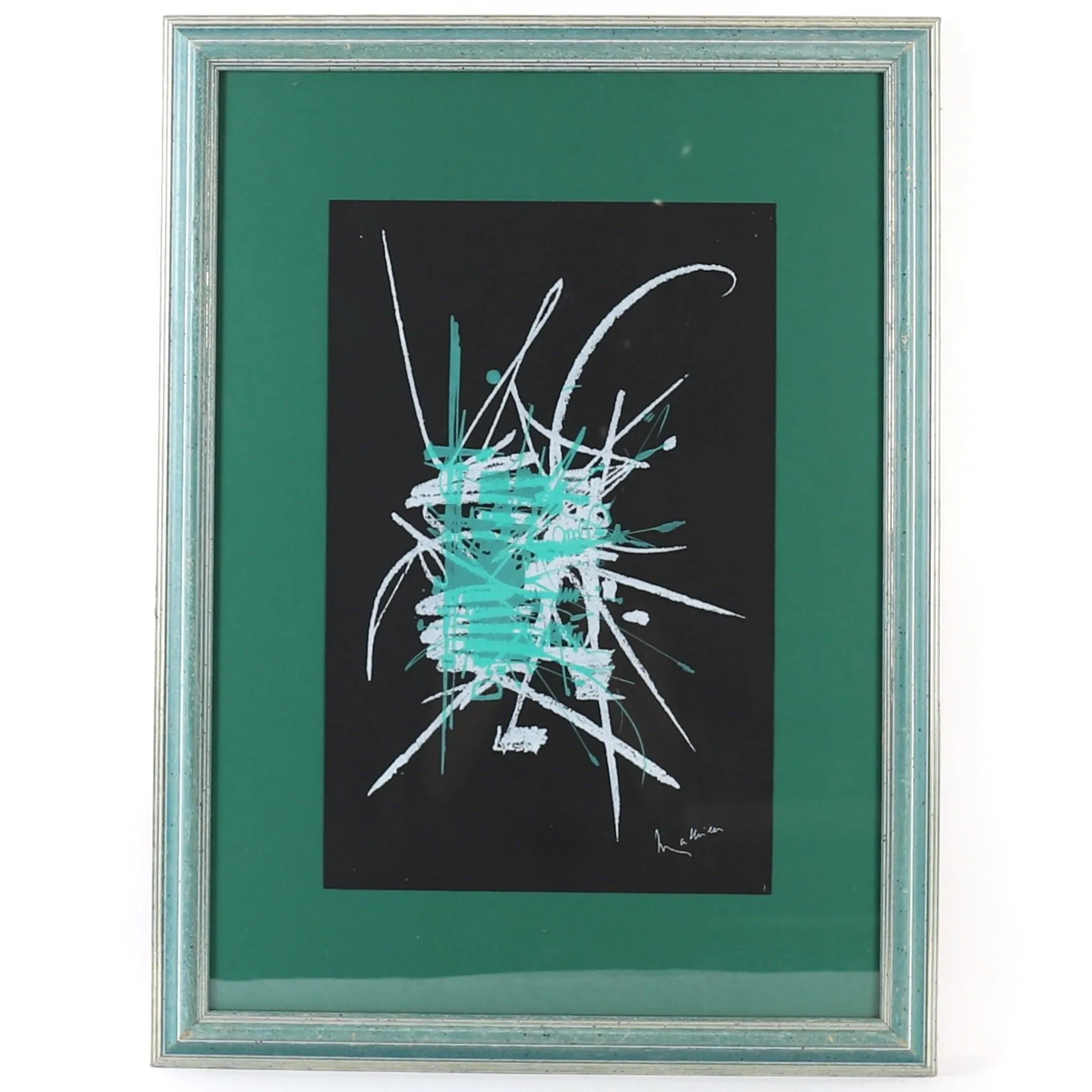 PAINTING "GREEN AND WHITE COMPOSITION" by Georges MATHIEU (1 - Lot 195