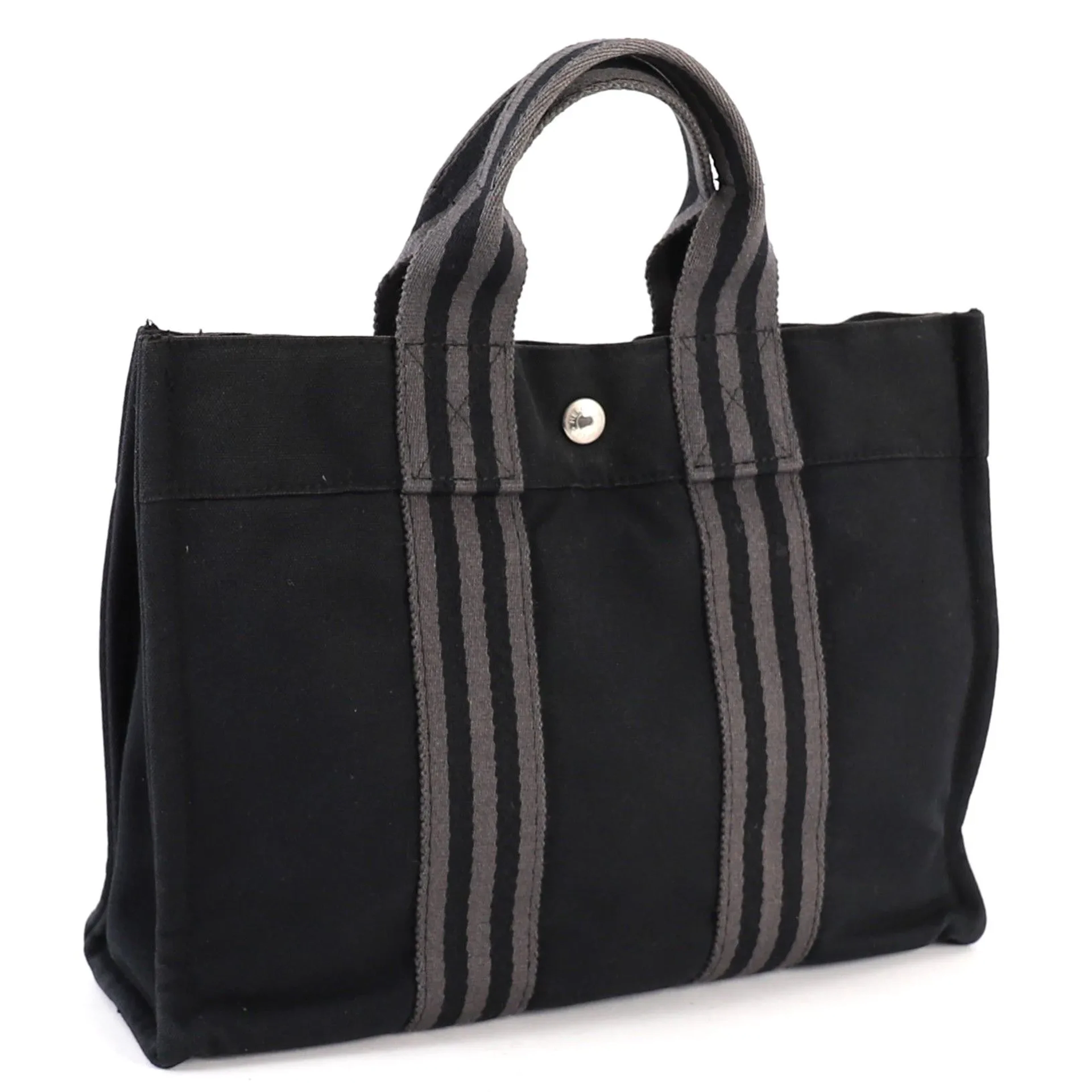 SMALL HERMÈS CANVAS "TOTO BAG" TOTE - Lot 125