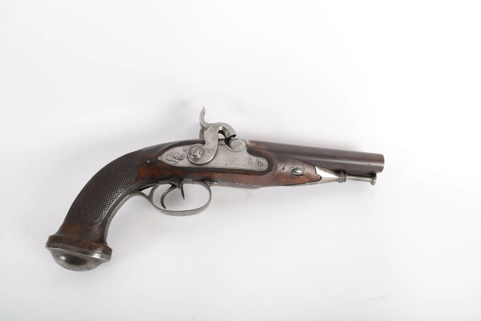 DOUBLE-BARRELED FULMINATE CAP VENERIE PISTOL. - Lot 28