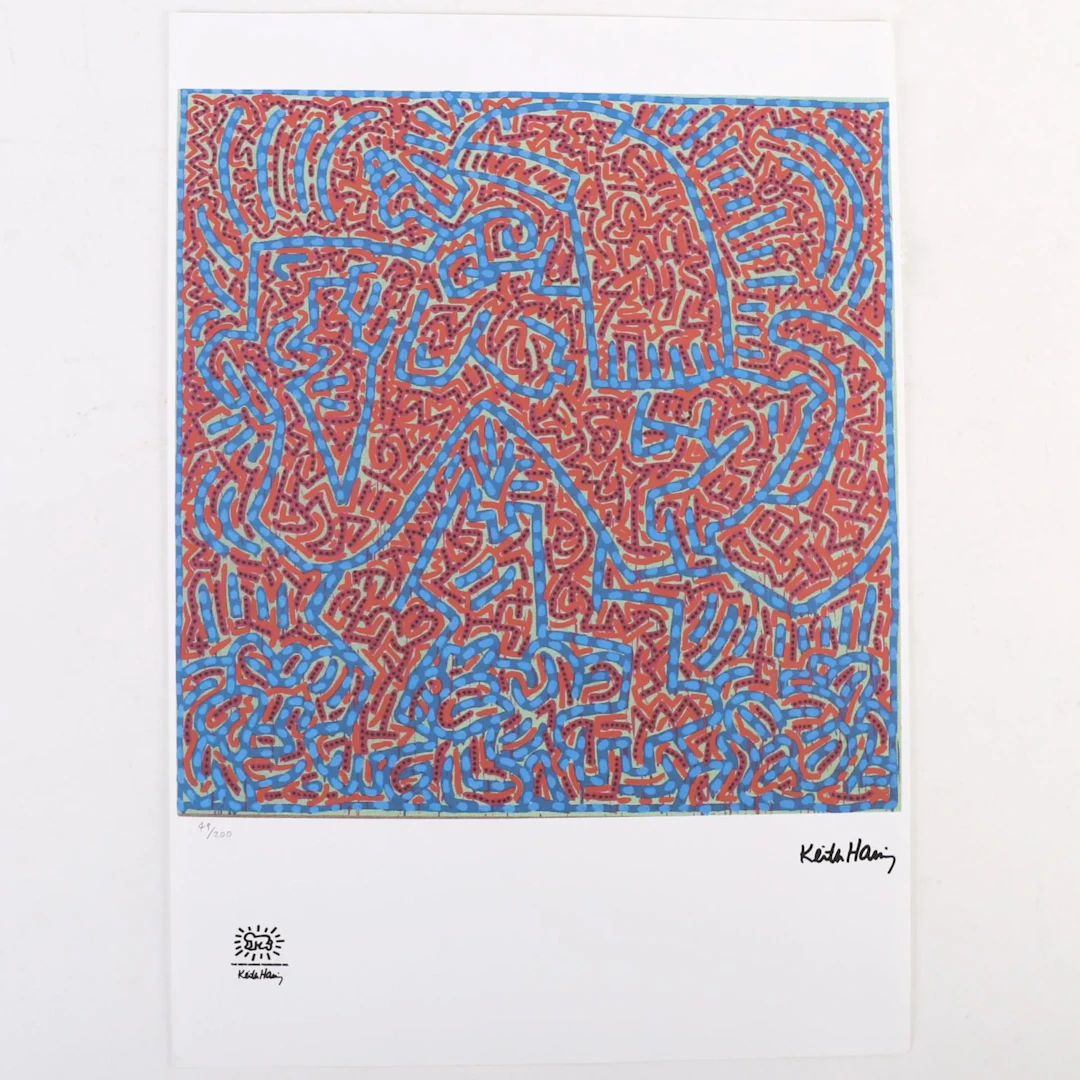 WORK: "RED ACROBAT" after Keith Haring - Lot 133