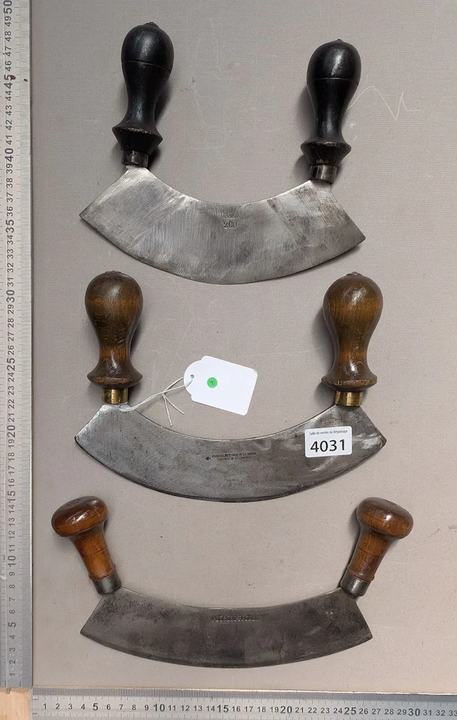 3 antique wrought-iron kitchen meat grinders—see photos for dimensions