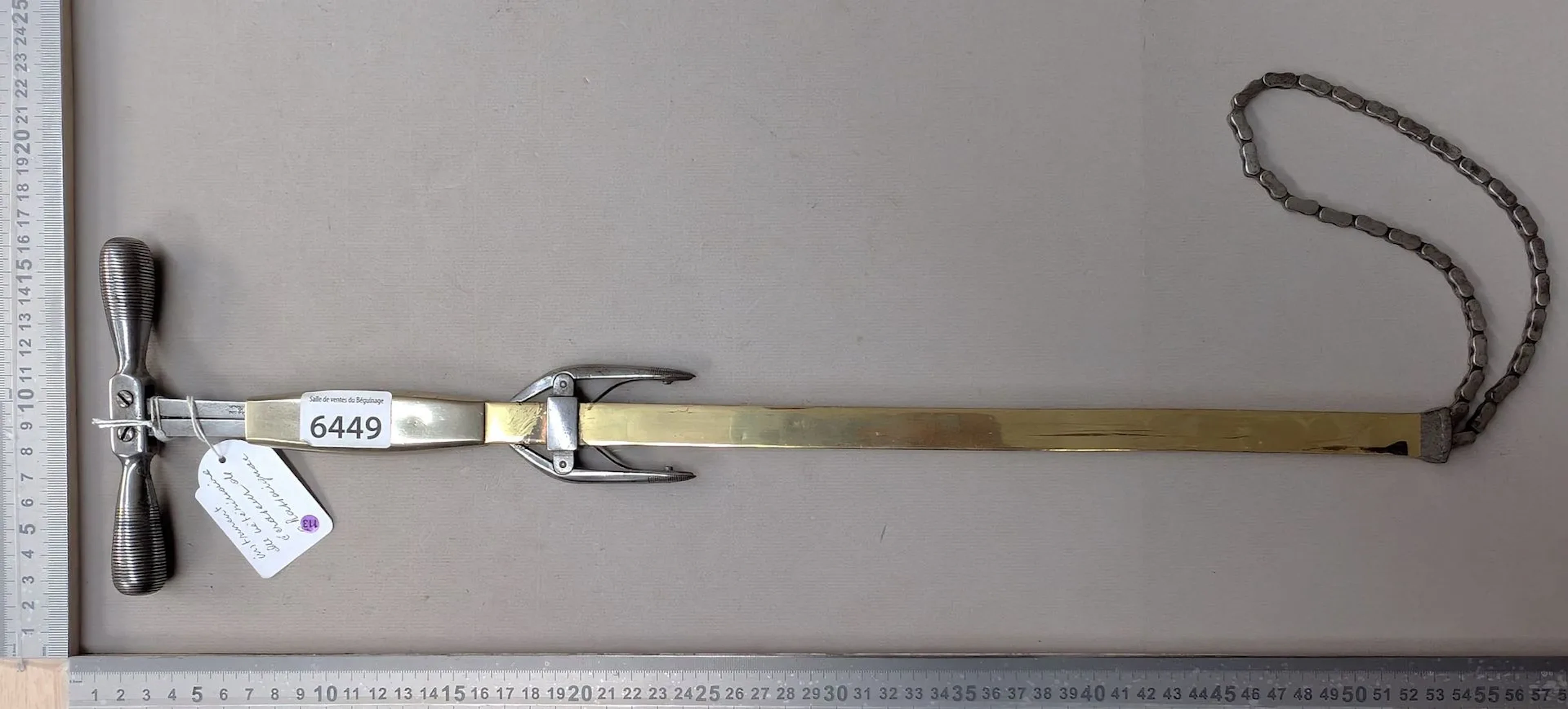 Chassaignac veterinary crushing instrument—see photos for dimensions