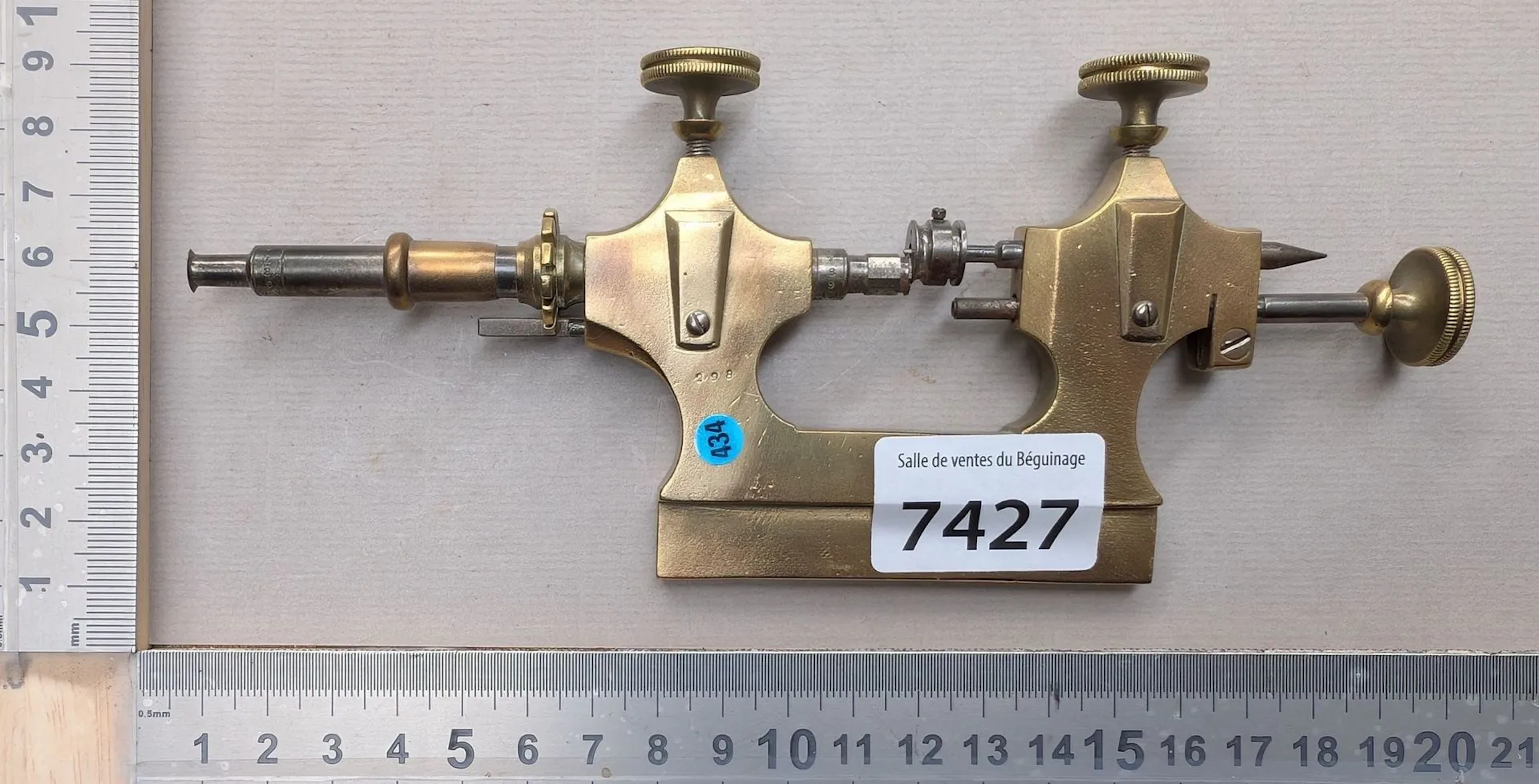 1 antique bronze clockmaker's swivel turret—see photos for dimensions