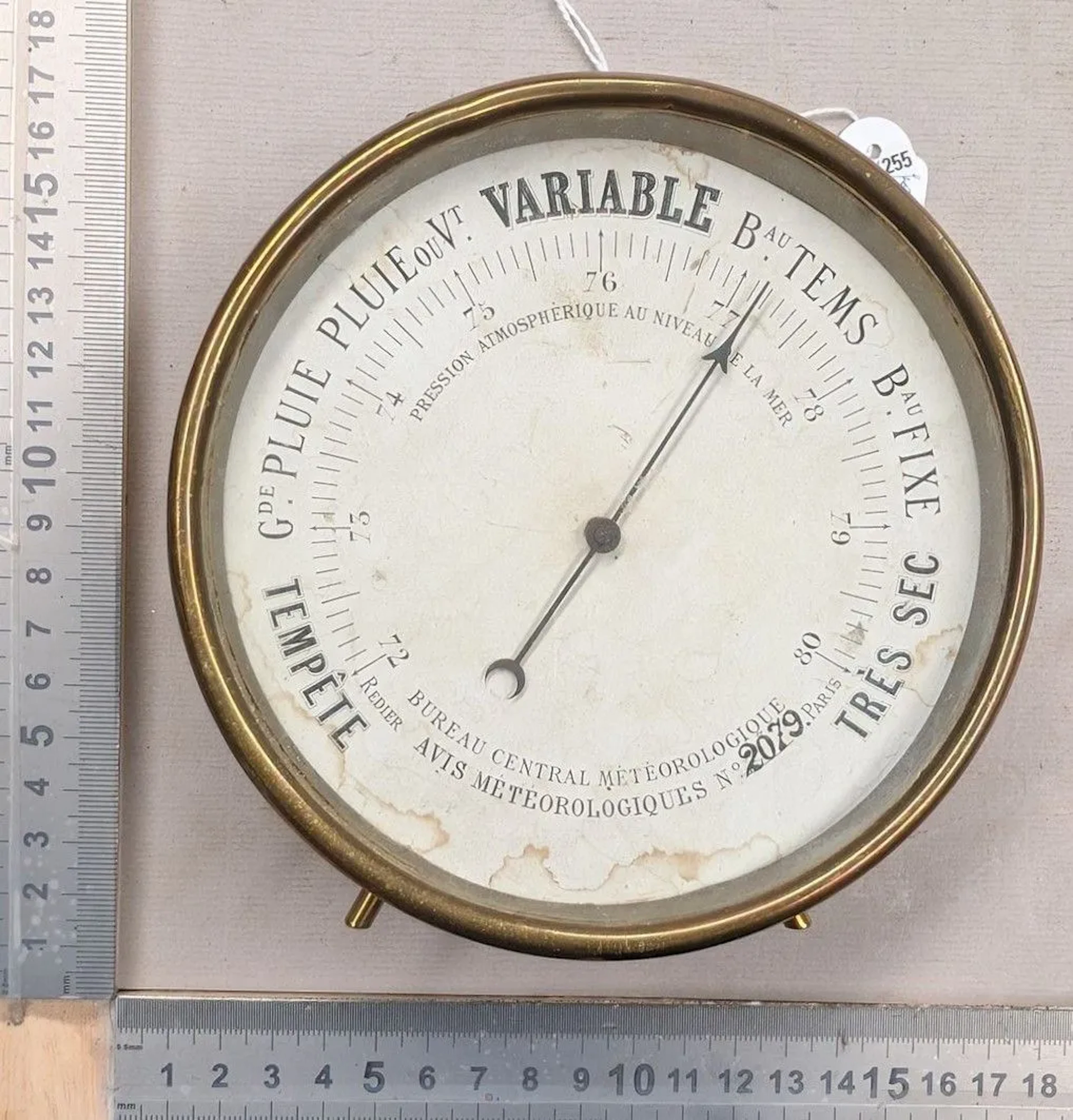 An Armenian-style barometer, 1880—See photos for dimensions and condition