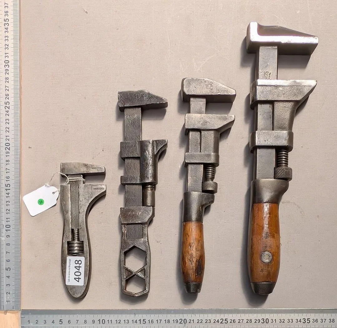 4 adjustable wrenches—see photos for dimensions and condition