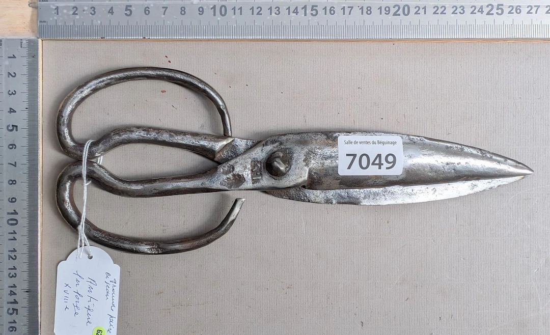 Large pair of antique 18th-century wrought-iron scissors—see photos