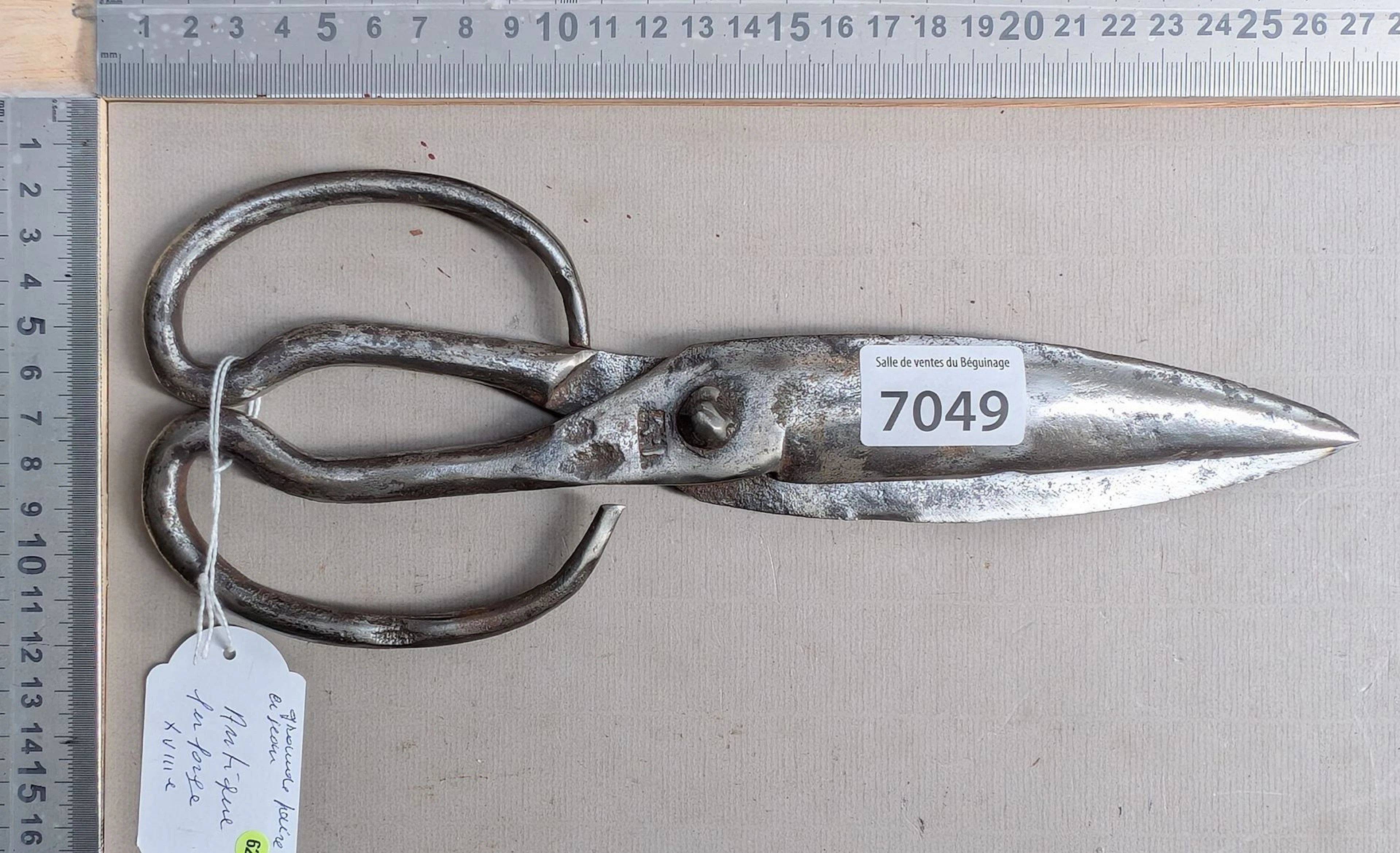 Large pair of antique 18th-century wrought-iron scissors—see photos