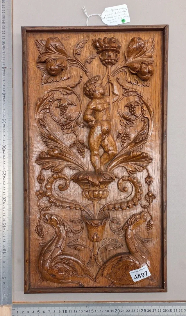 18th-century relief carving in fine wood—see photos for dimensions