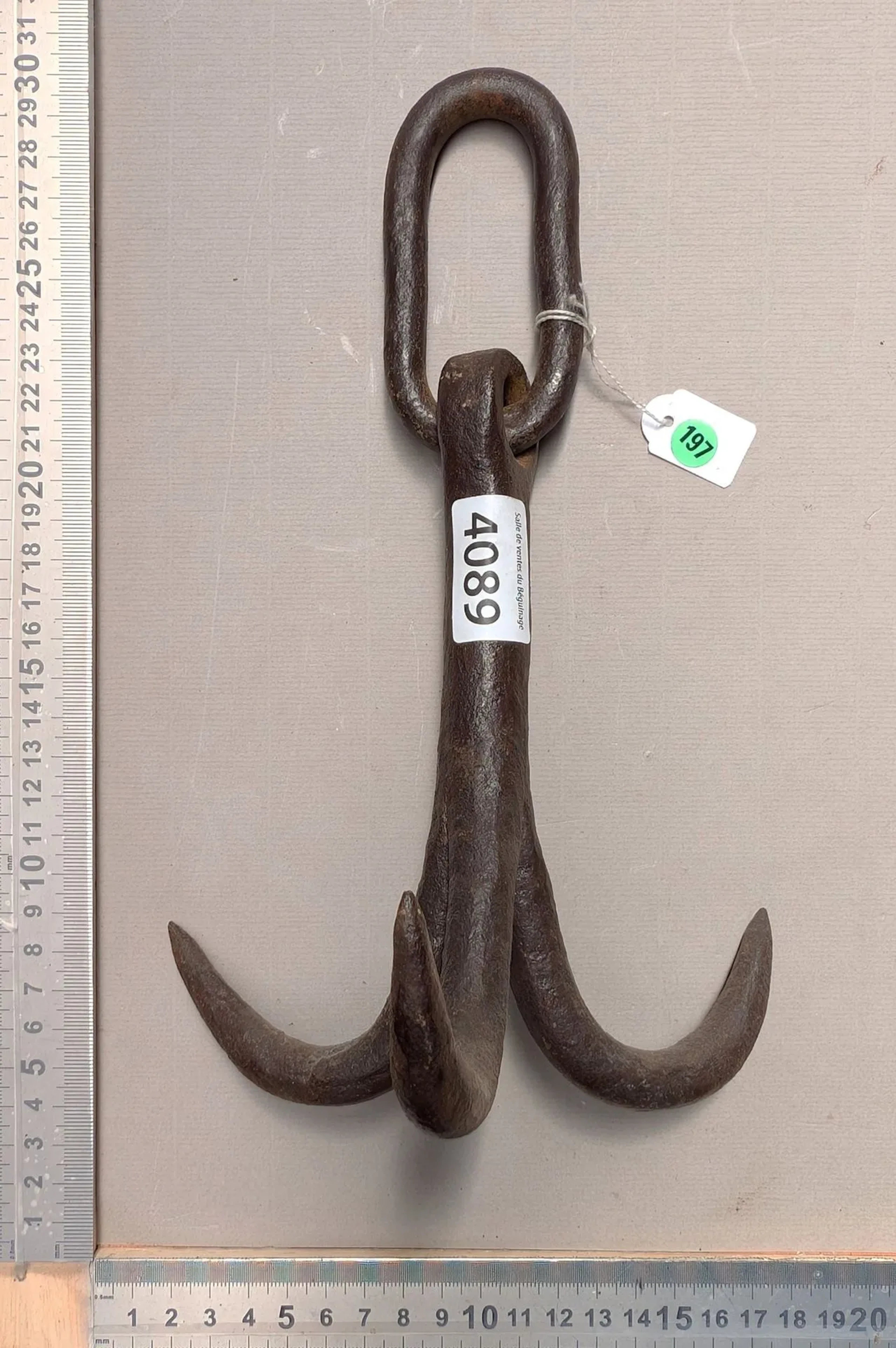 Antique forged grapple - See photos for dimensions and condition