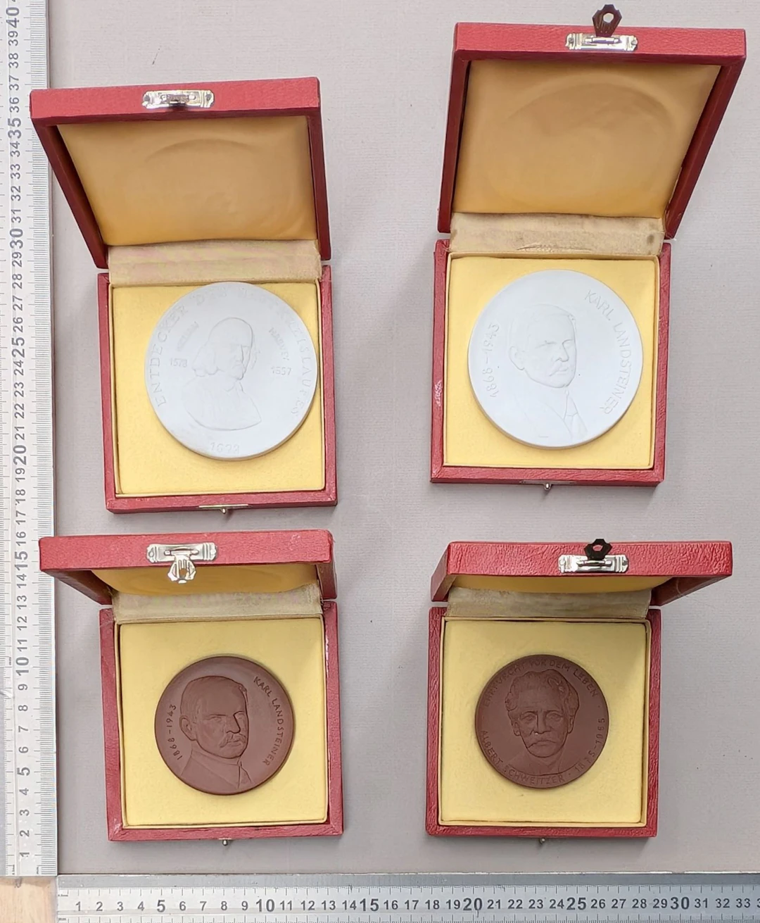 4 Red Cross medals—see photos for dimensions and condition