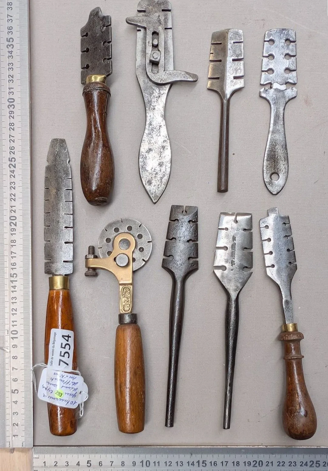 10 left-handed laths for various 18th-century trades—see photos for