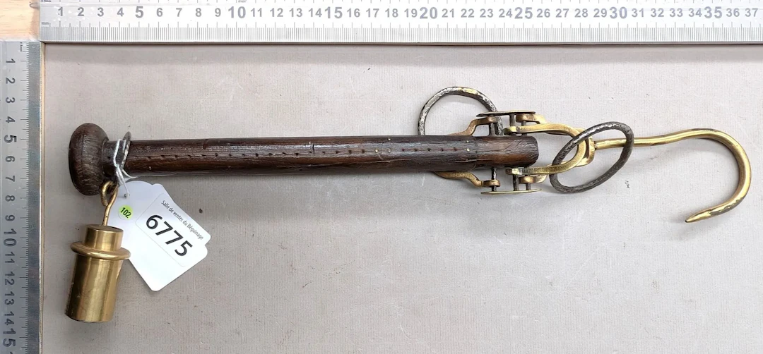 Antique 18th-century Roman-style scale—see photos for dimensions and condition