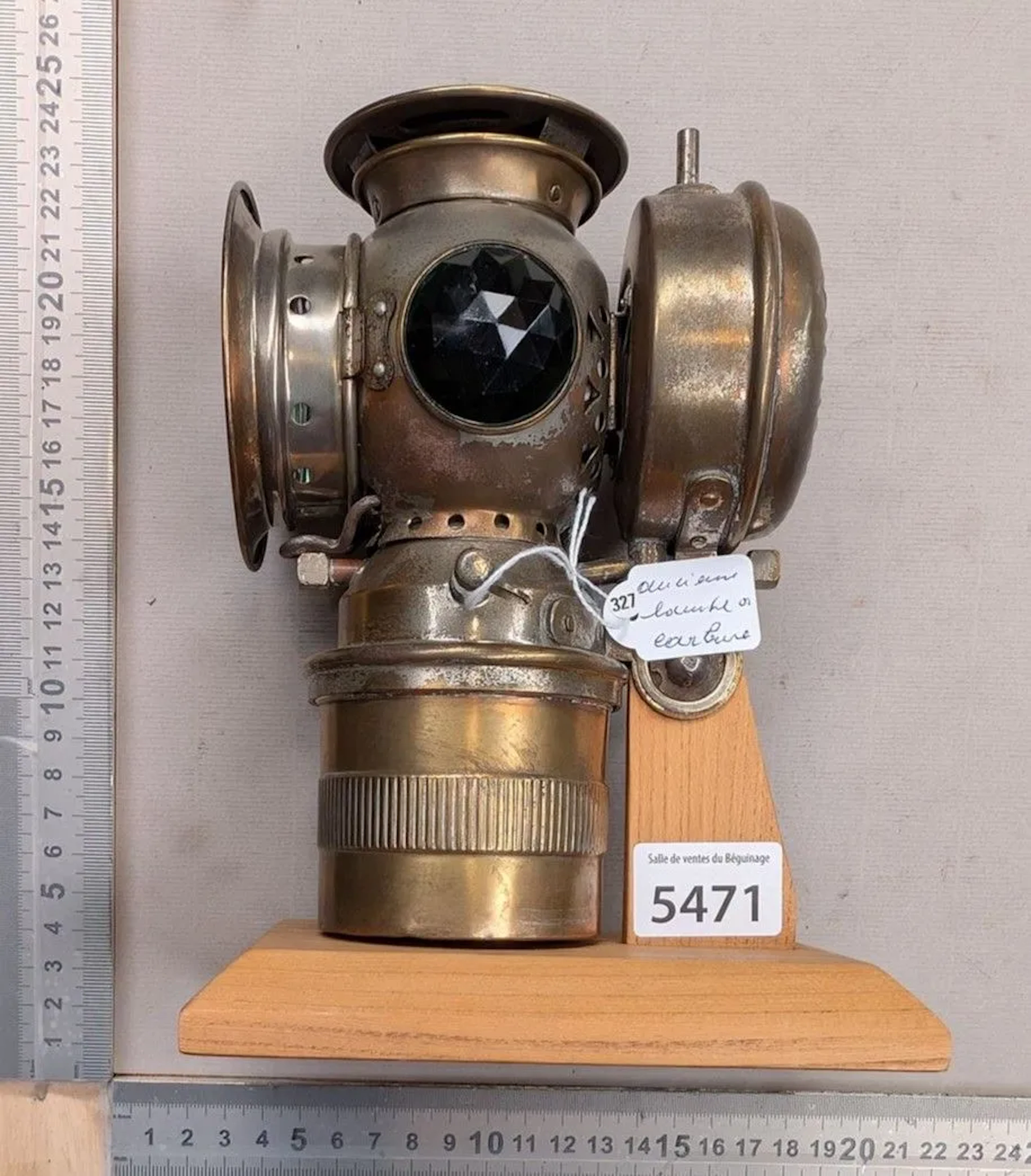 Antique carbide lamp—see photos for dimensions and condition