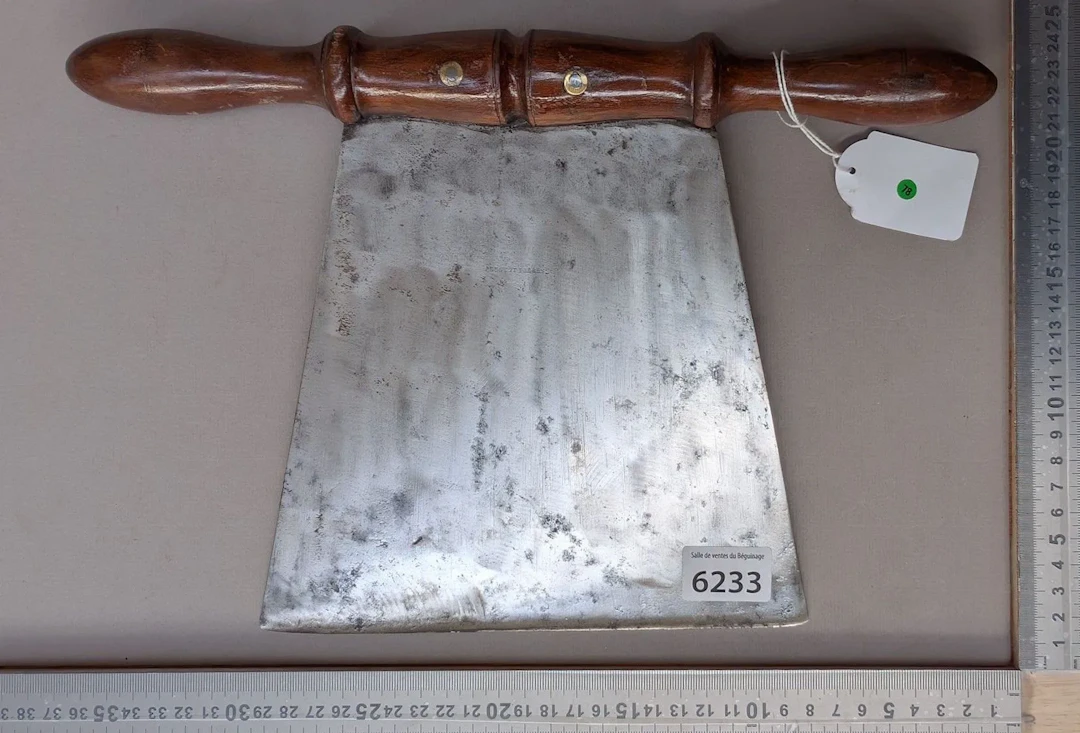 Antique wrought-iron kitchen tool—see photos for dimensions and condition