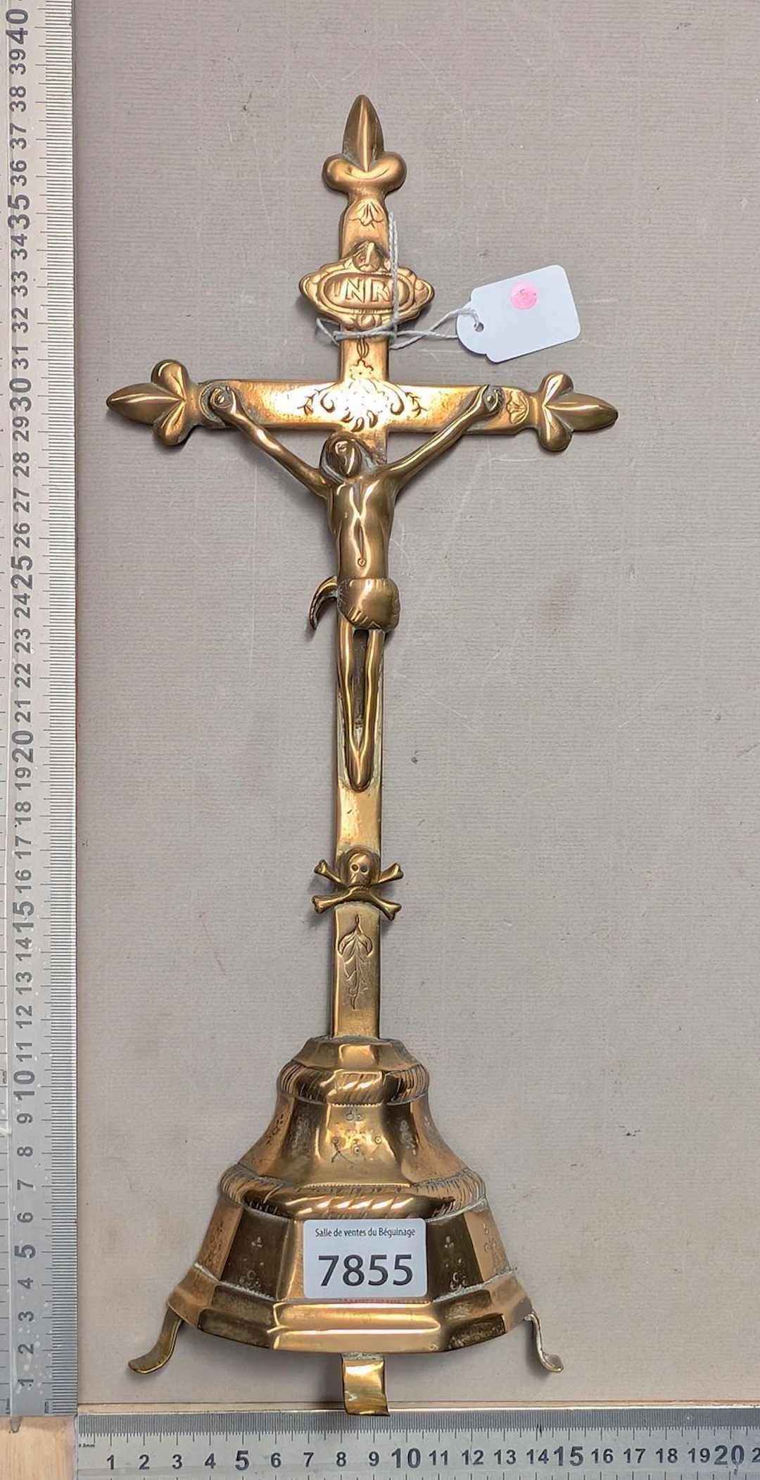 Antique Christ figurine made of copper or bronze—see photos for dimensions