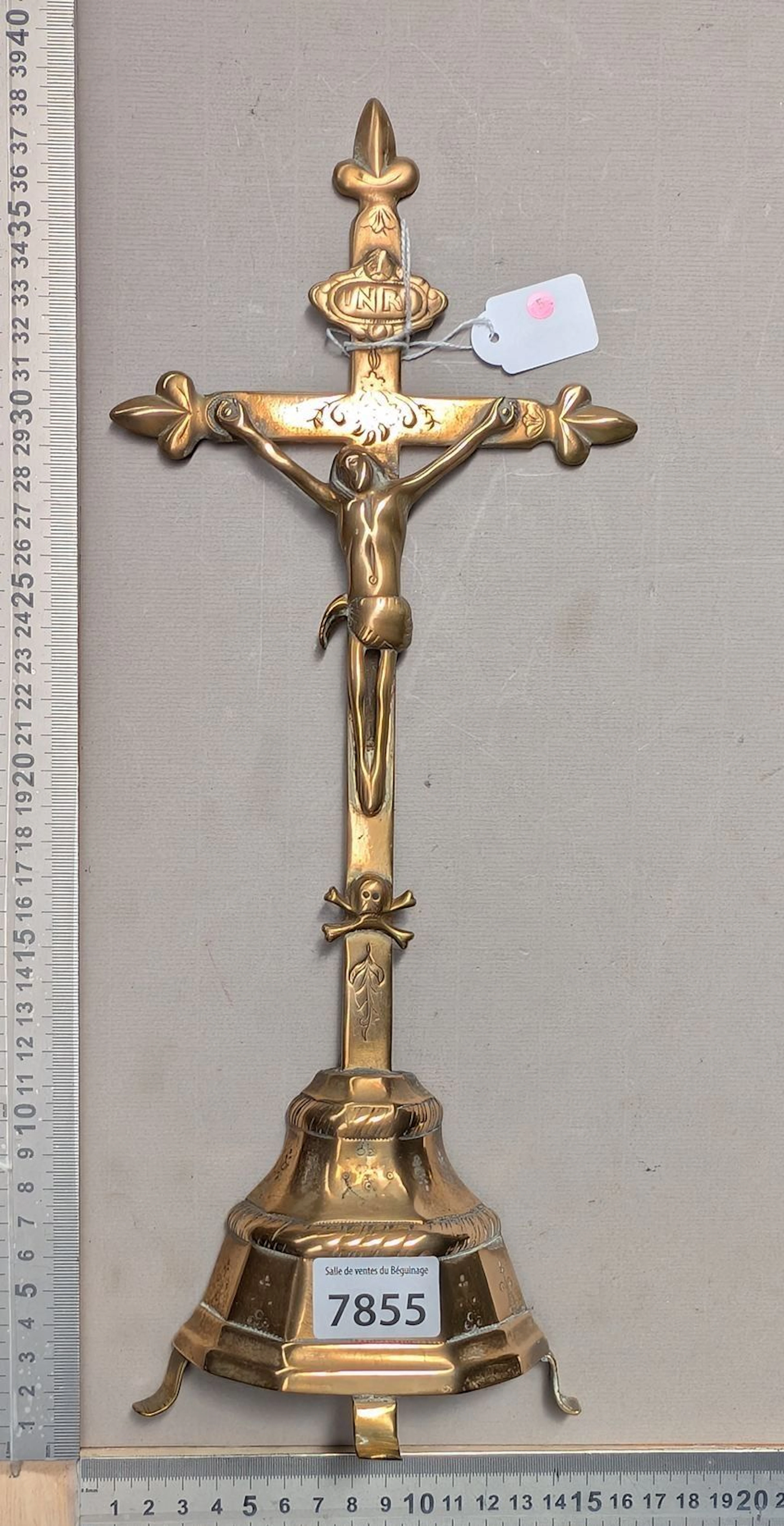 Antique Christ figurine made of copper or bronze—see photos for dimensions