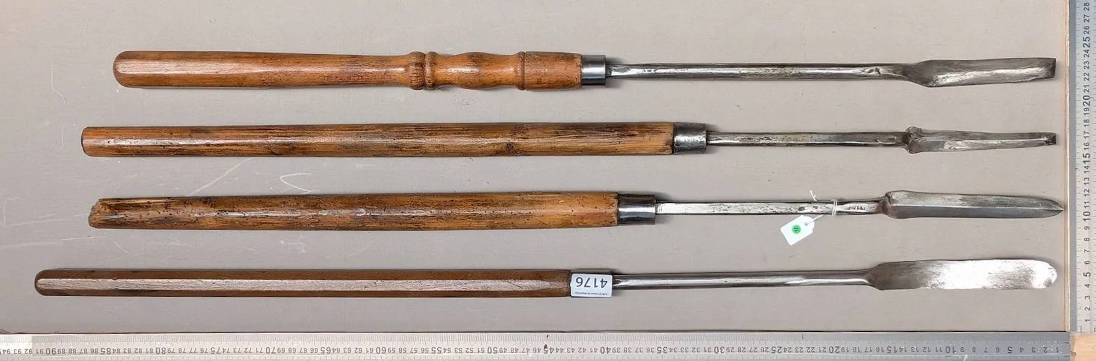 4 cobbler's tools—see photos for dimensions and condition
