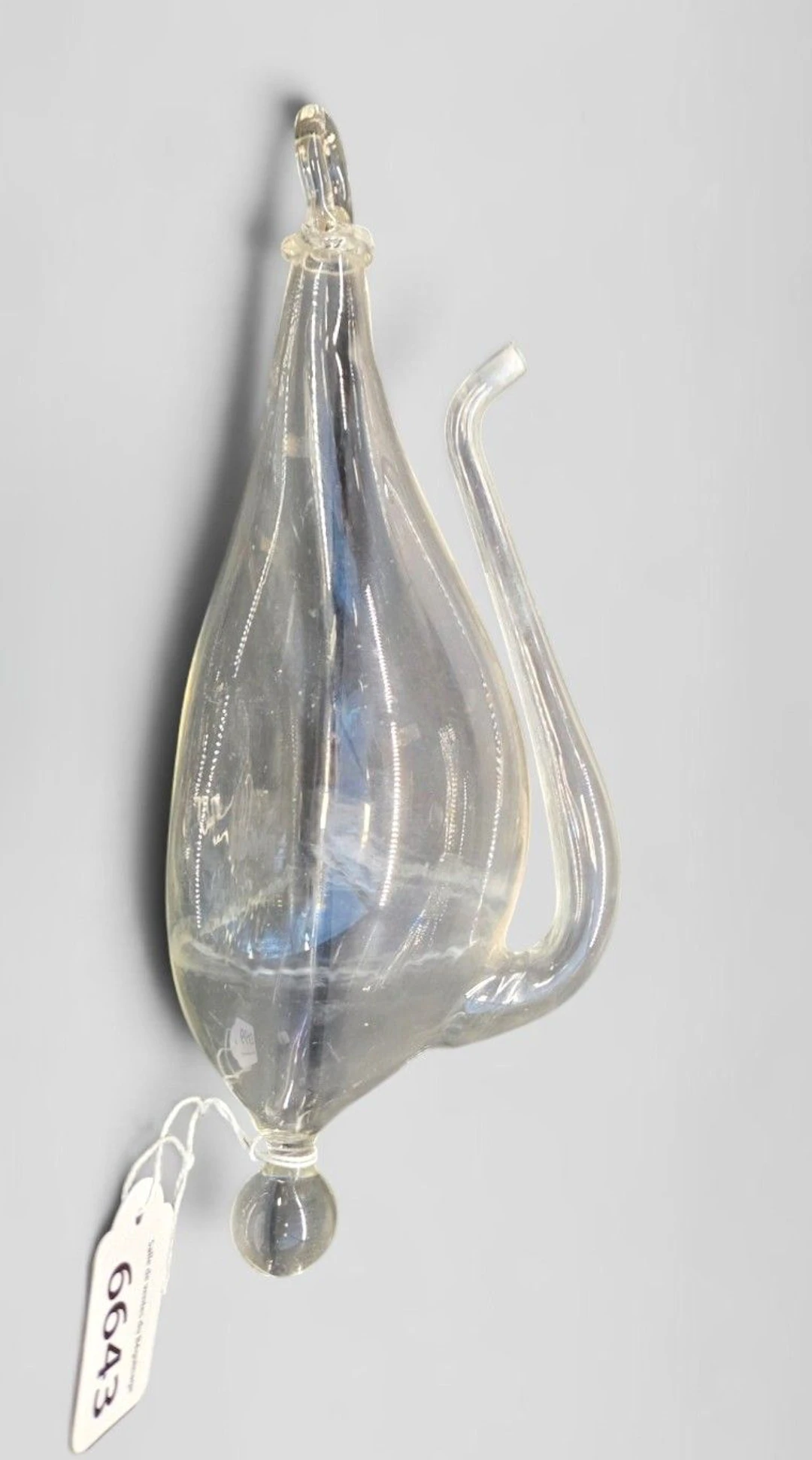18th-century water-barometer bottle—see photos for dimensions and condition