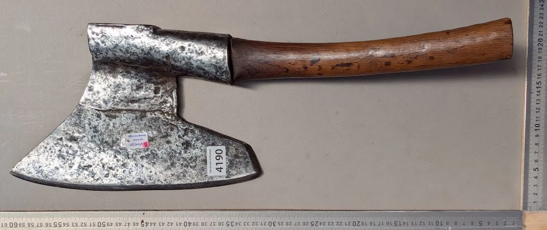 Antique offset axe—see photos for dimensions and condition