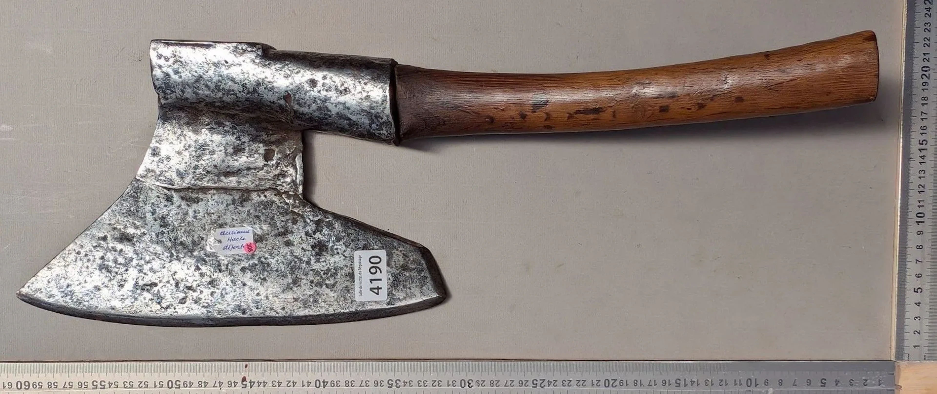 Antique offset axe—see photos for dimensions and condition