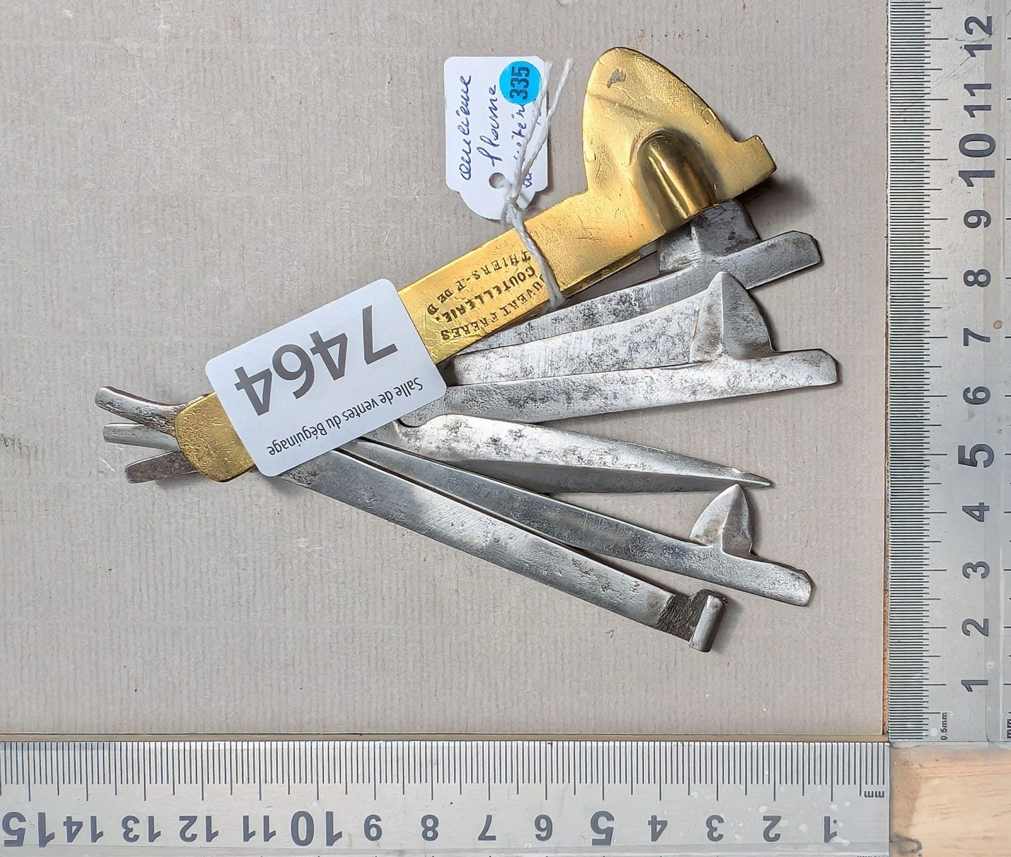 1 veterinary lamp with 6 DUVET FRERES THIERS P.DE.D. blades + brass