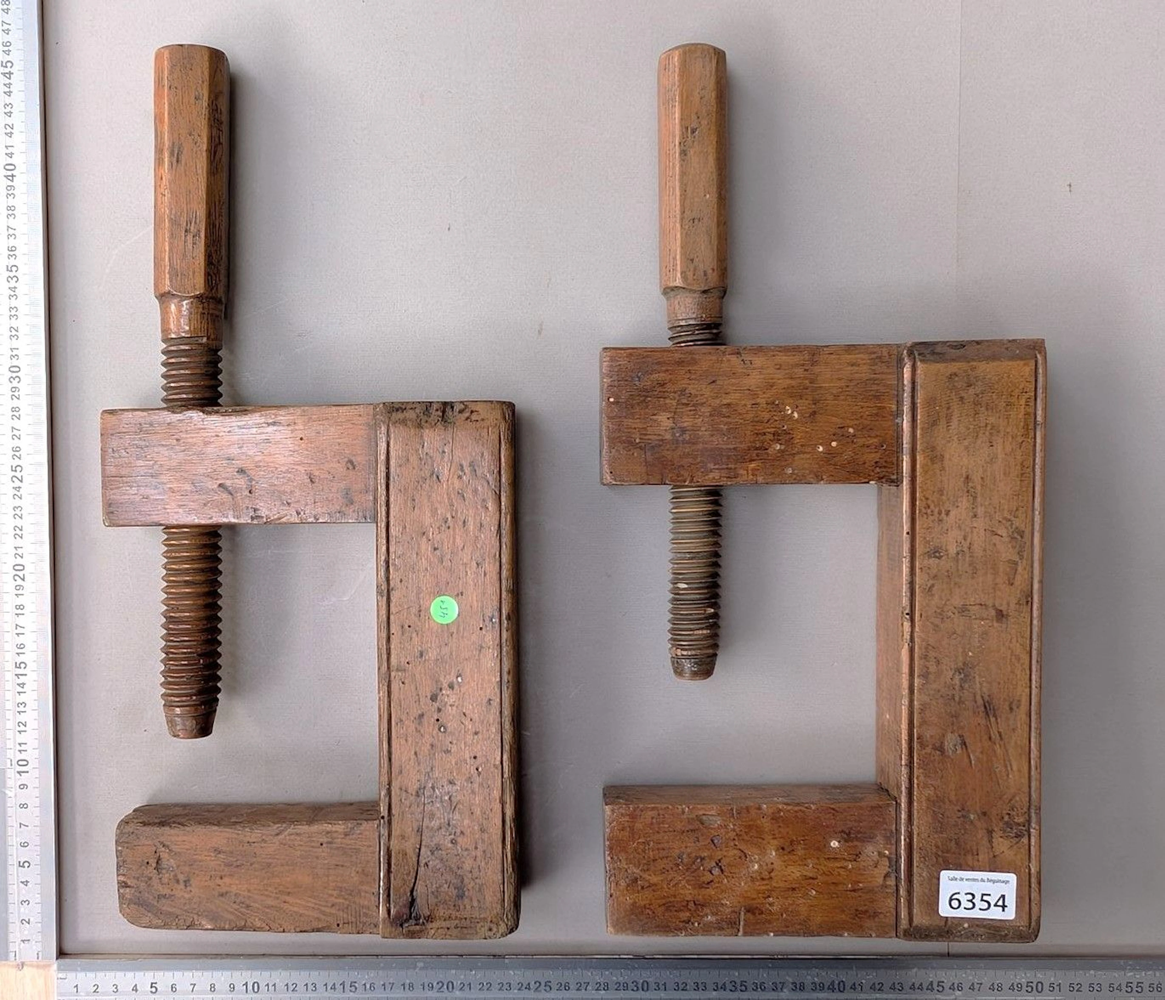 2 antique wooden door stops—see photos for dimensions and condition