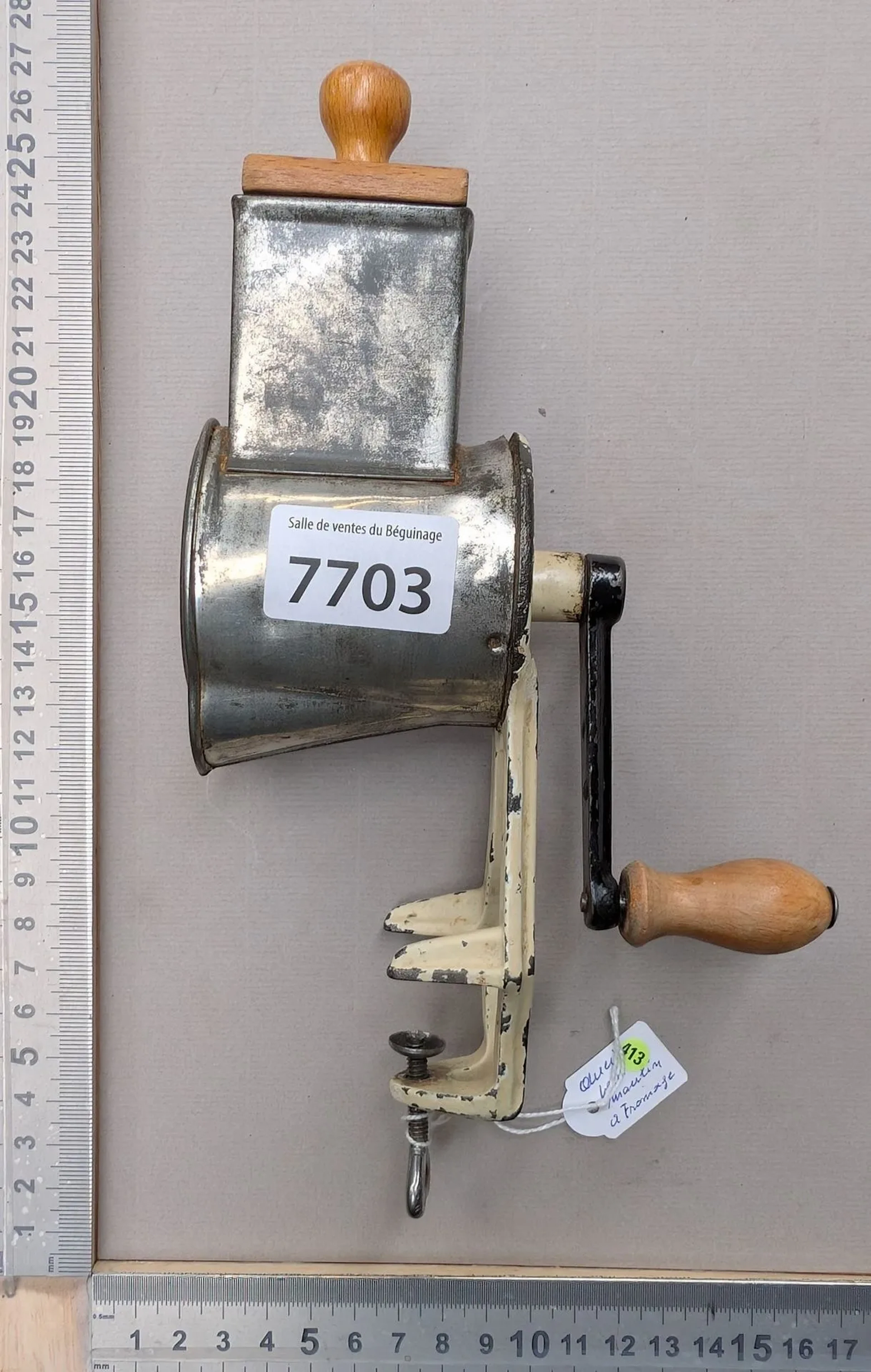 1 old, small cheese mill—see photos for dimensions and condition