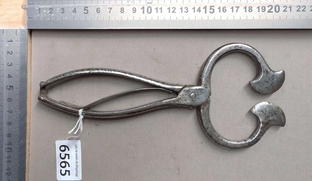 1 antique sugar tongs—see photos for dimensions and condition