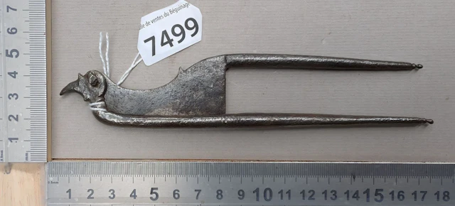 1 antique 18th-century wrought-iron betel cup—see photos for dimensions