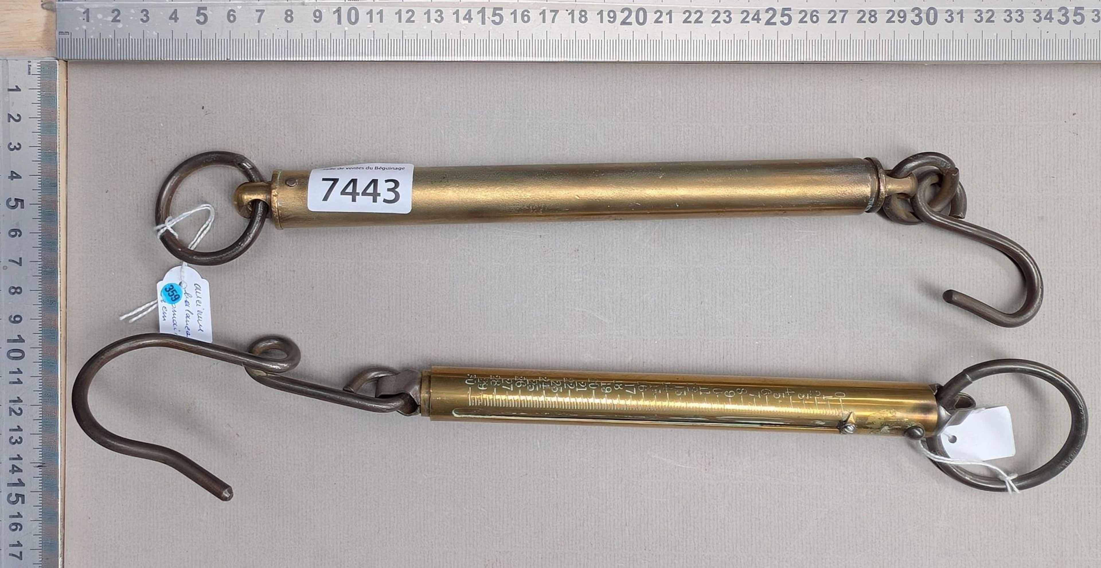 2 antique Roman scales—see photos for dimensions and condition
