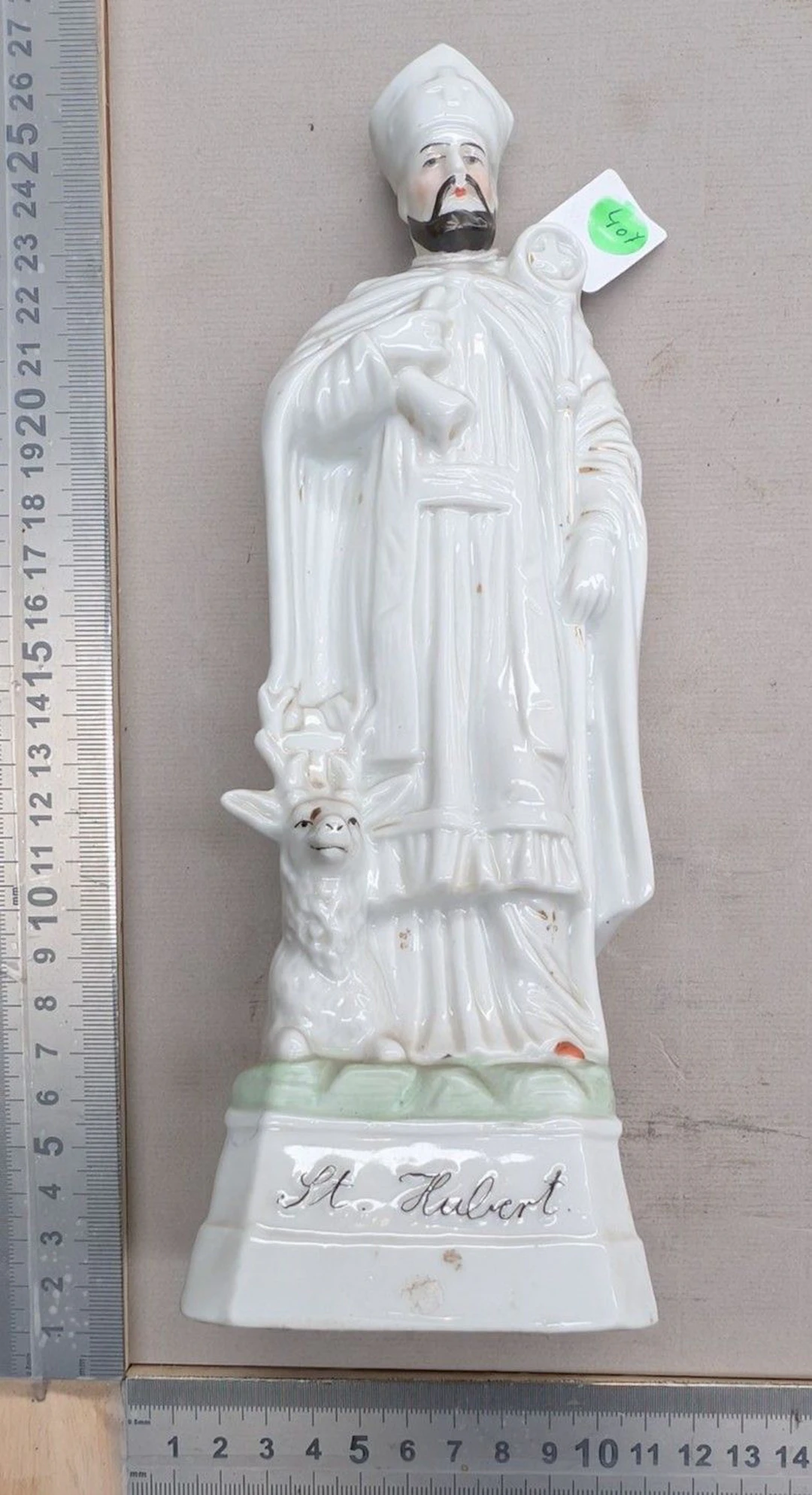 1 St. Hubert earthenware figurine—see photos for dimensions and condition