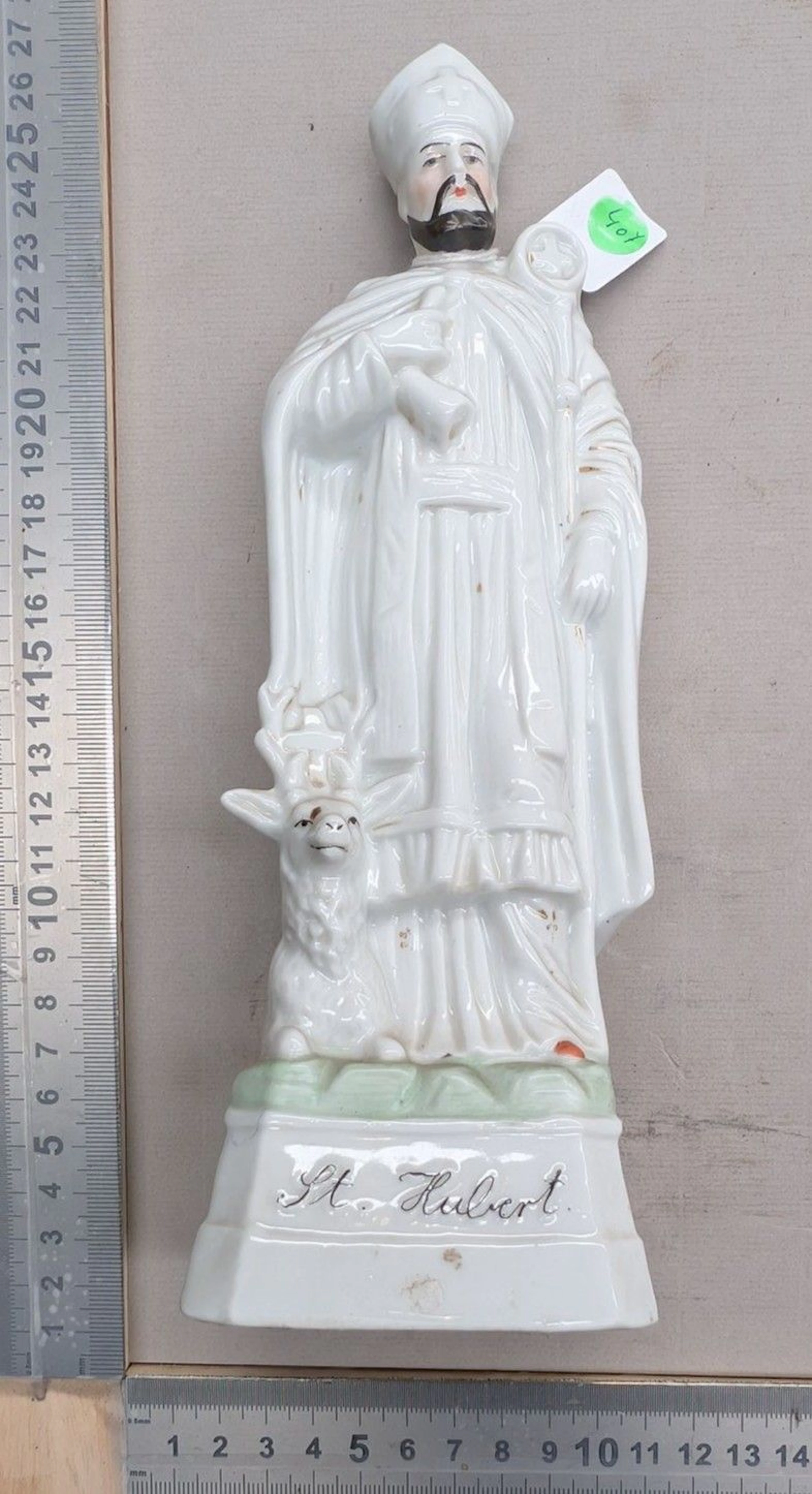 1 St. Hubert earthenware figurine—see photos for dimensions and condition