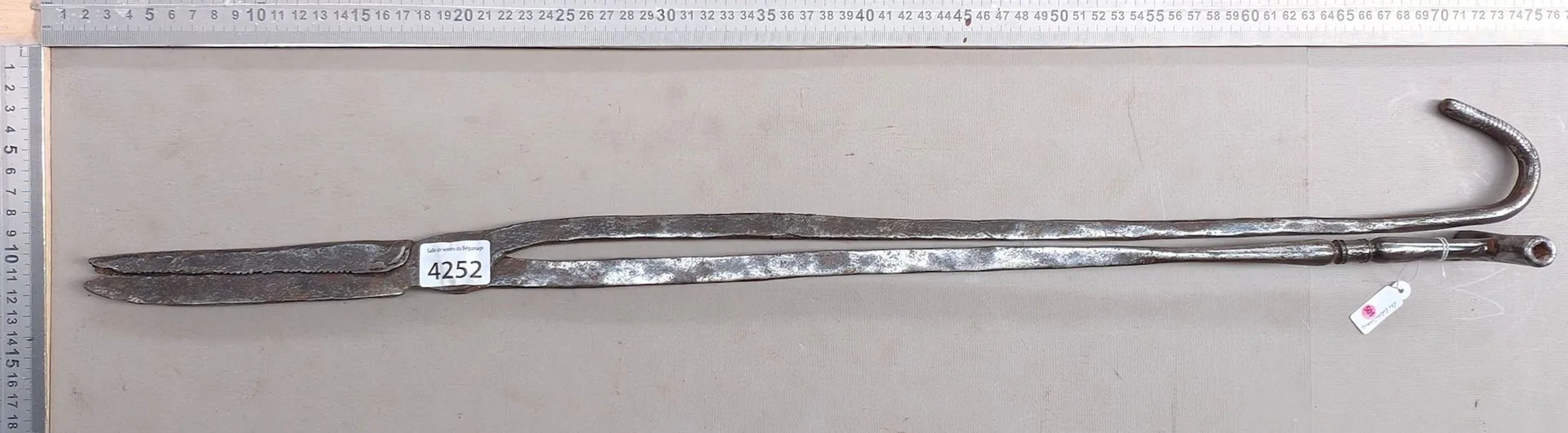 1 18th-century tool for catching badgers (tongs) — See photos for