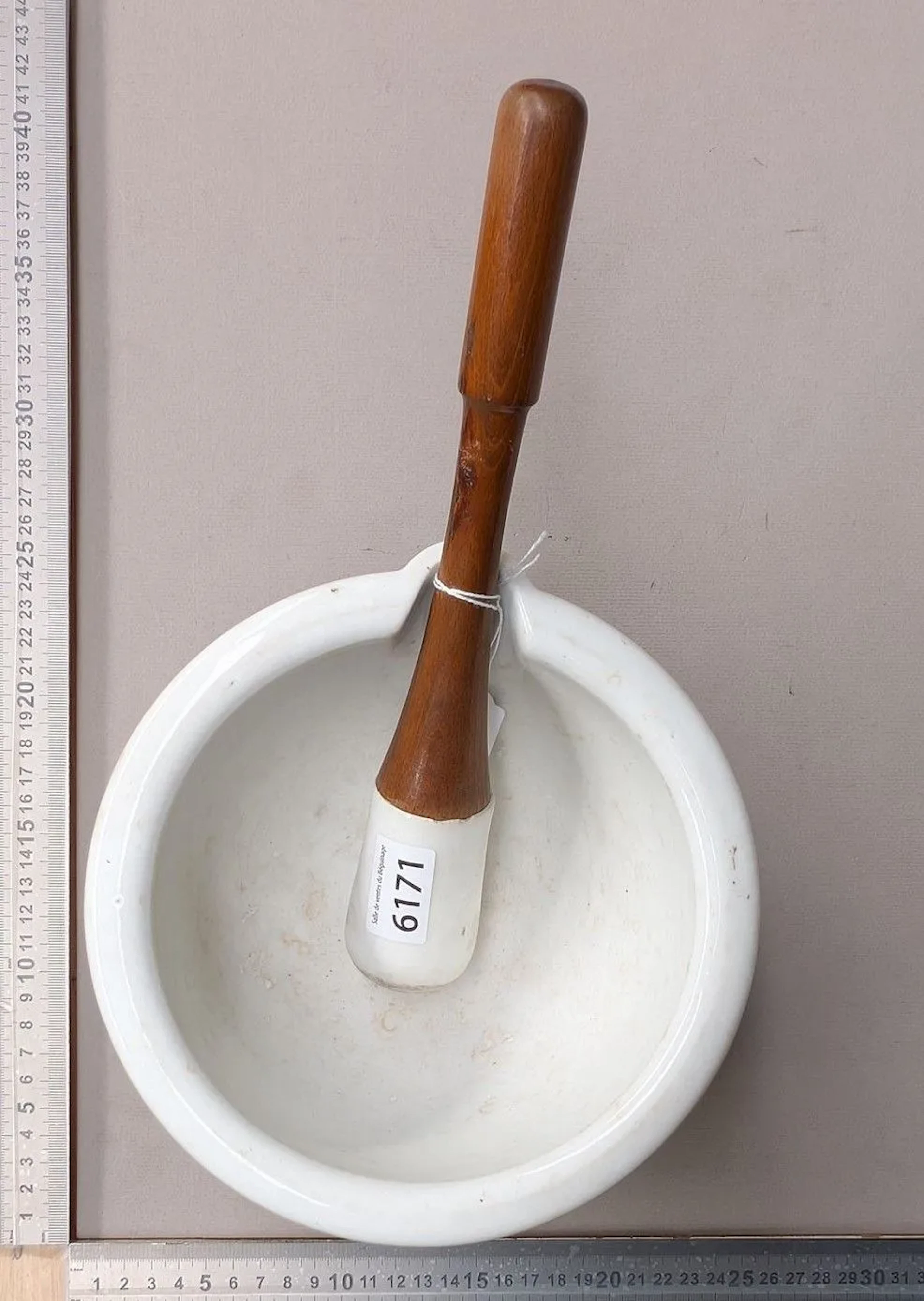 Marble mortar and pestle—see photos for dimensions and condition