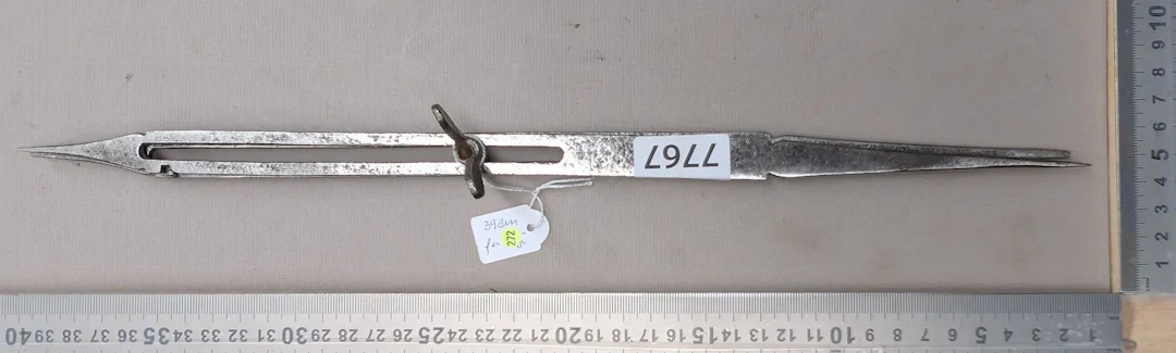 Large antique 18th-century wrought-iron reduction compass—see photos